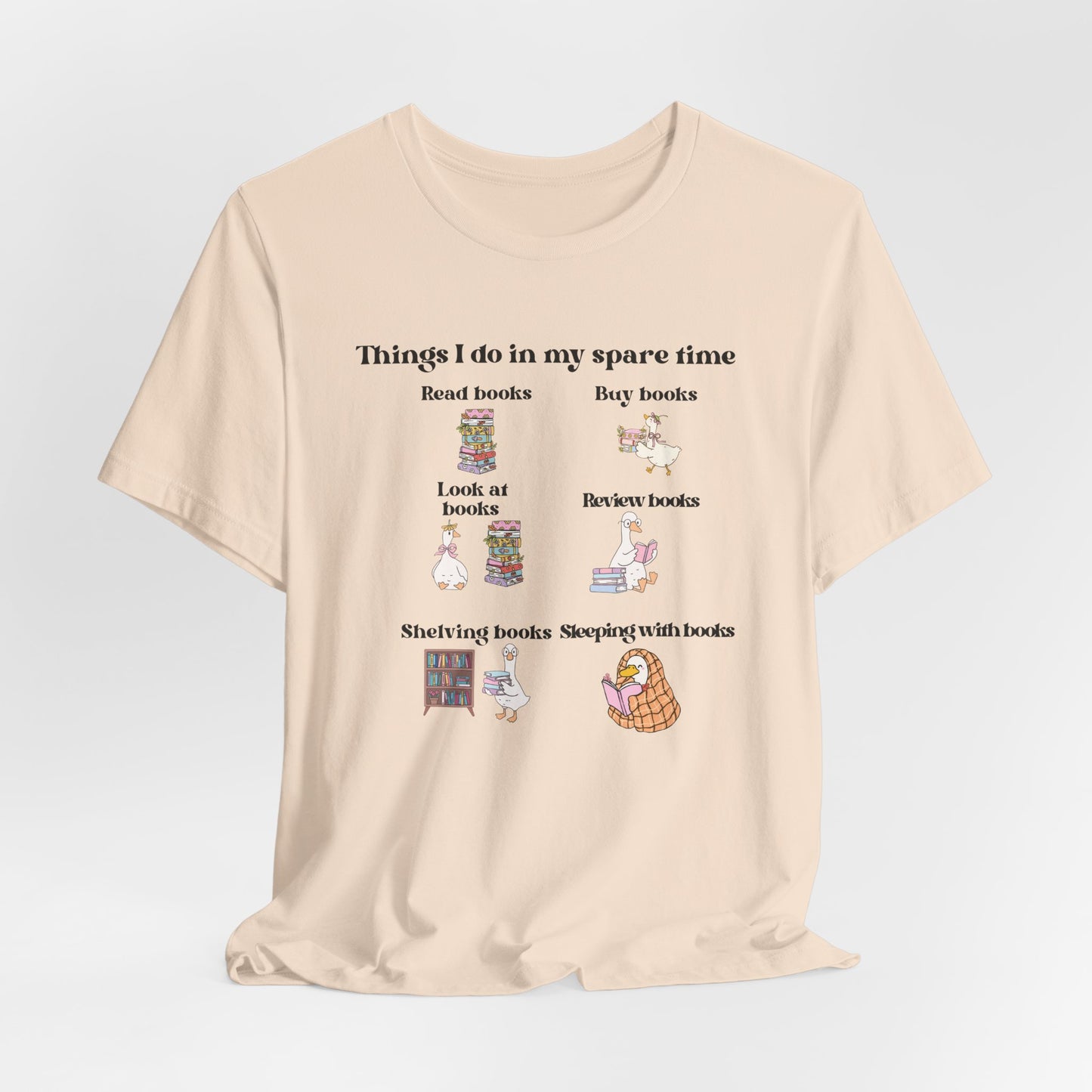 Book Lover T‑Shirt — "Things I Do in My Spare Time" Illustrated Reading Checklist