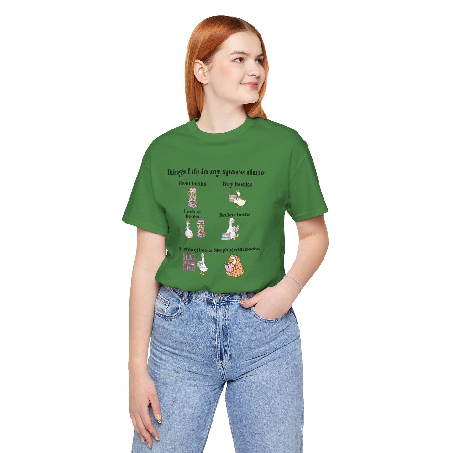 Book Lover T‑Shirt — "Things I Do in My Spare Time" Illustrated Reading Checklist