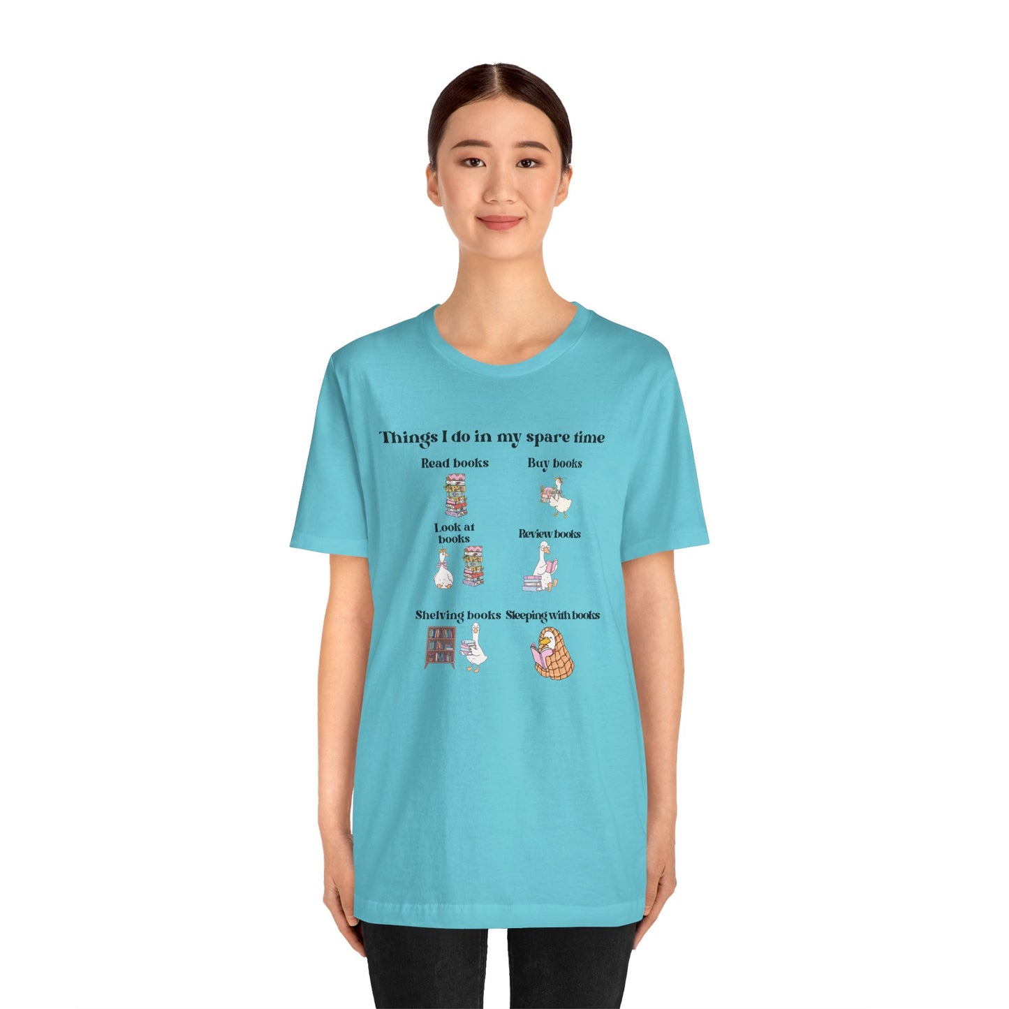 Book Lover T‑Shirt — "Things I Do in My Spare Time" Illustrated Reading Checklist