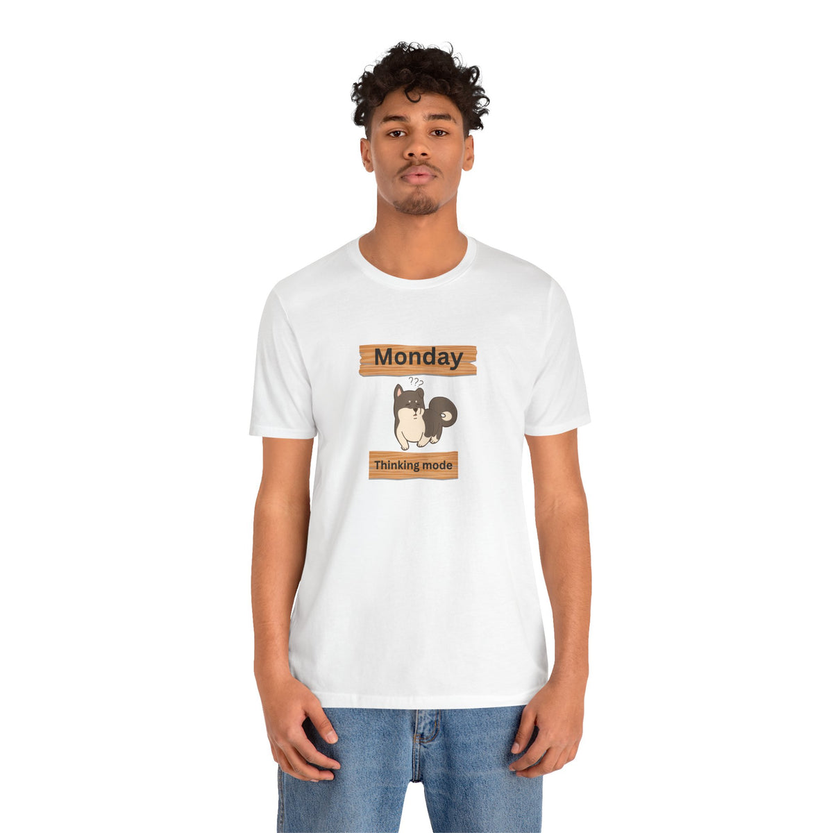 Monday Thinking Mode T-Shirt — Cute Shiba Inu Graphic Tee