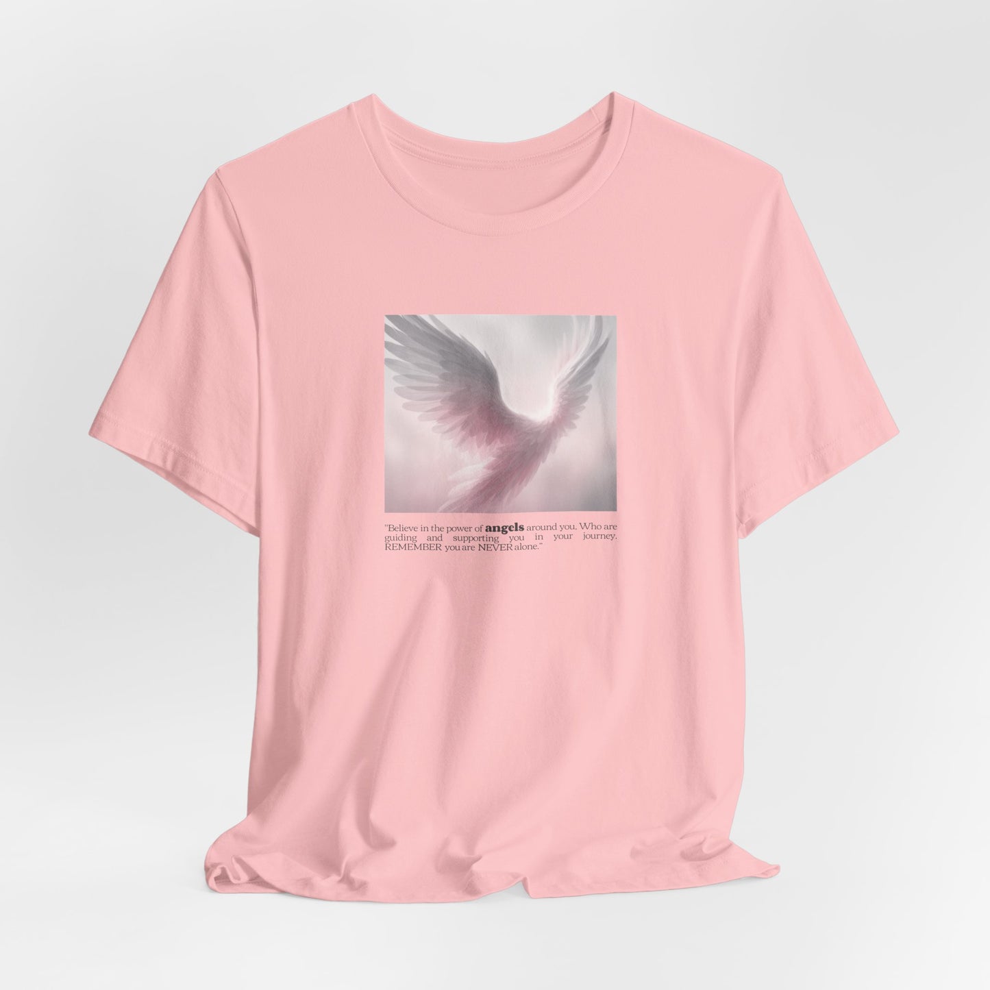 Angel Wings Tee – Soft Pink Guardian Angel Graphic T-Shirt