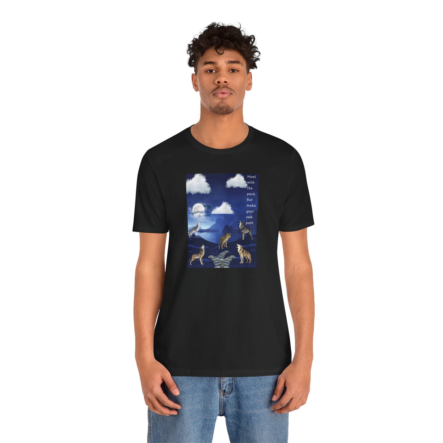 Wolf Moon Graphic Tee — "Pack Makes a House a Home"