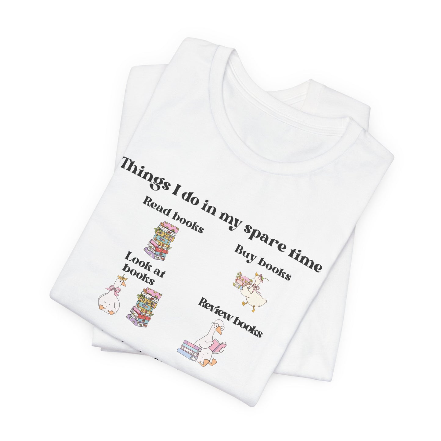 Book Lover T‑Shirt — "Things I Do in My Spare Time" Illustrated Reading Checklist