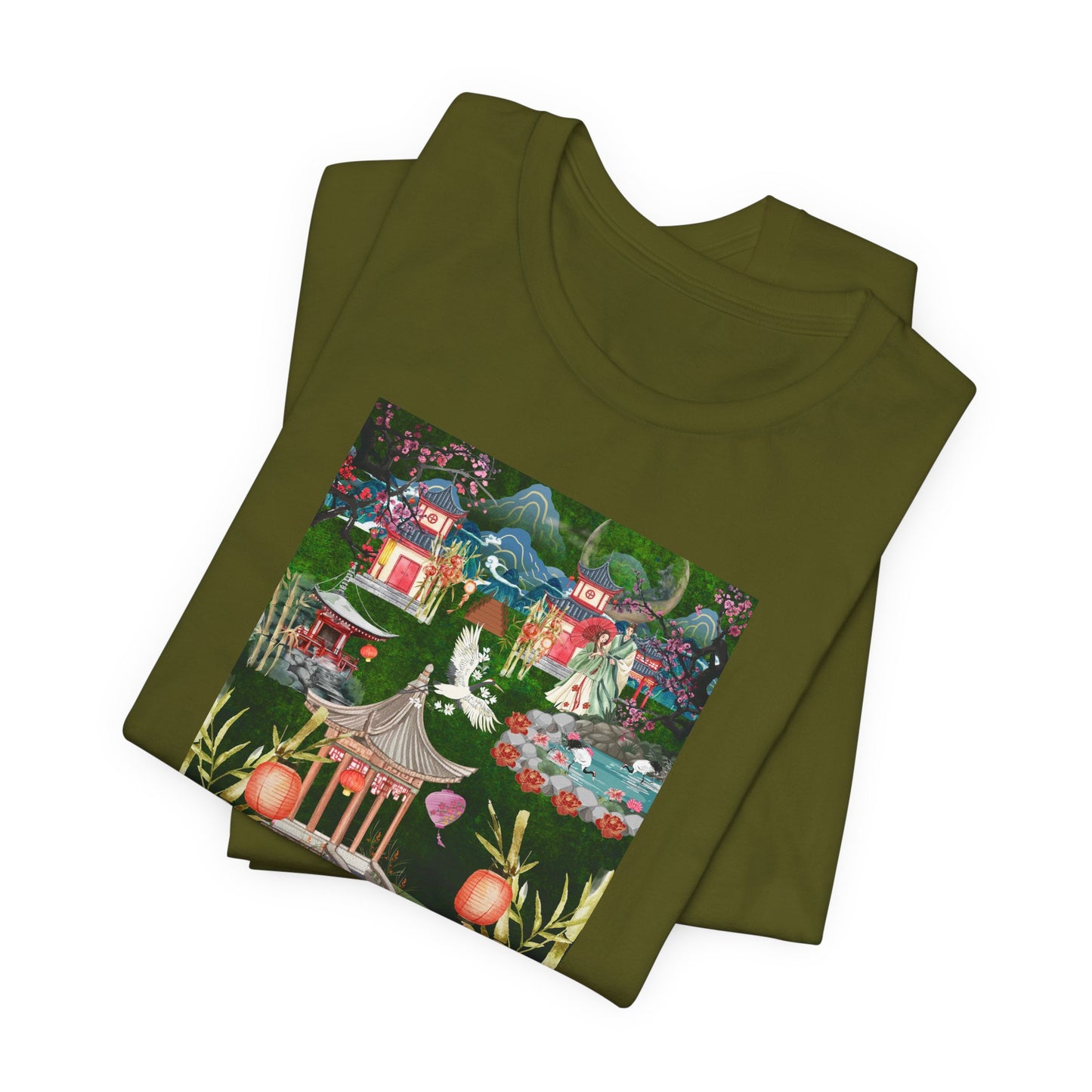 Japanese Garden Graphic Tee — Peaceful Pagoda & Lantern Art T-Shirt
