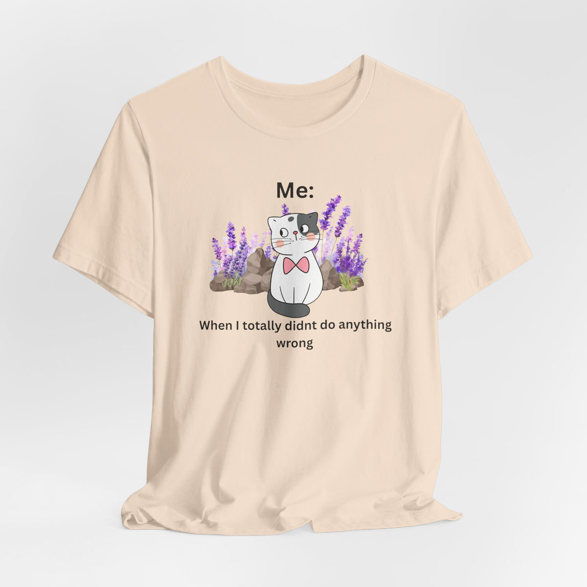Cute Cat Tee — “Me: When I totally didn’t do anything wrong” Graphic T-Shirt