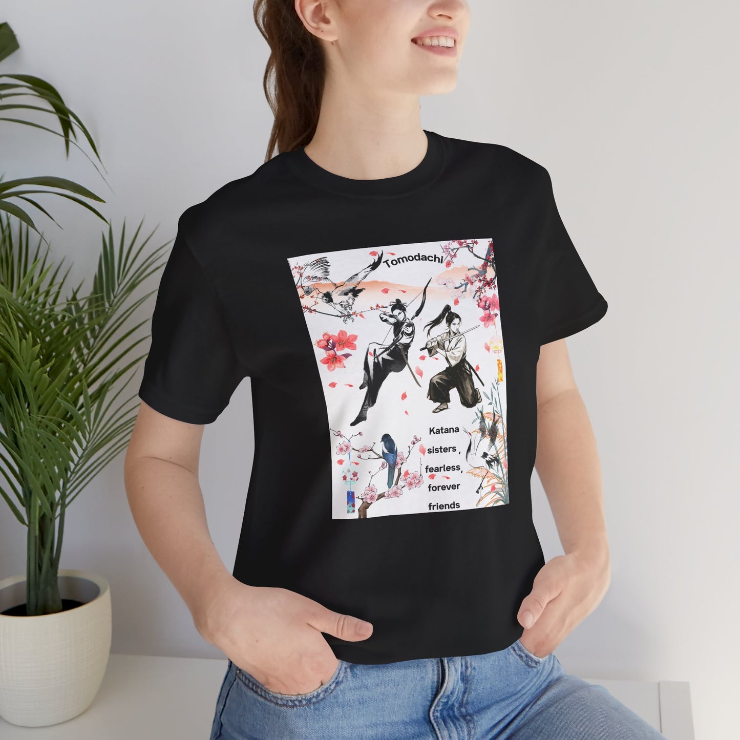 Samurai Cherry Blossom Tee — Katana Warriors Floral Graphic Shirt