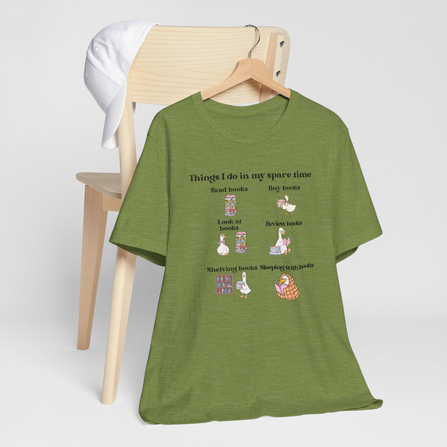 Book Lover T‑Shirt — "Things I Do in My Spare Time" Illustrated Reading Checklist