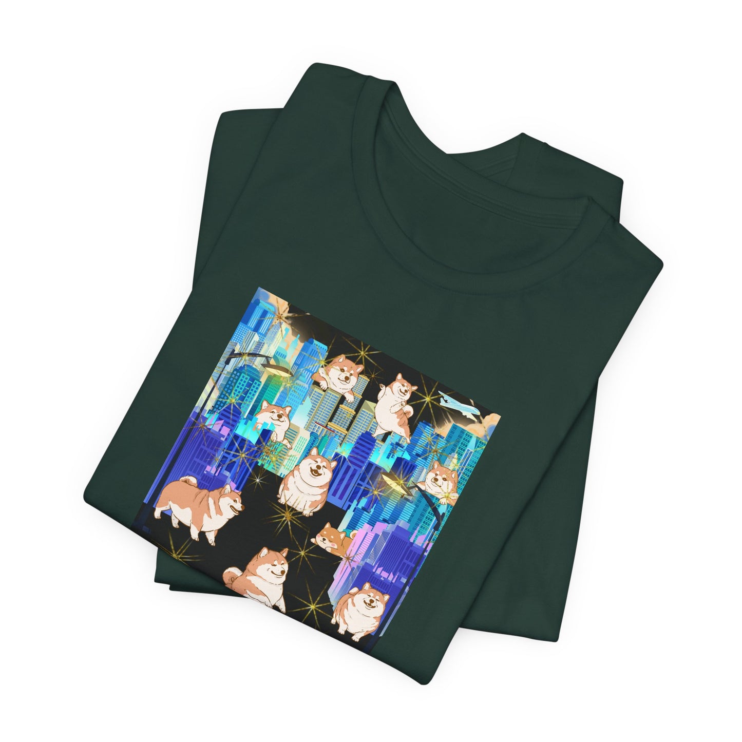 Shiba Inu Cityscape T‑Shirt — One‑of‑a‑Kind Cute Shiba Tee