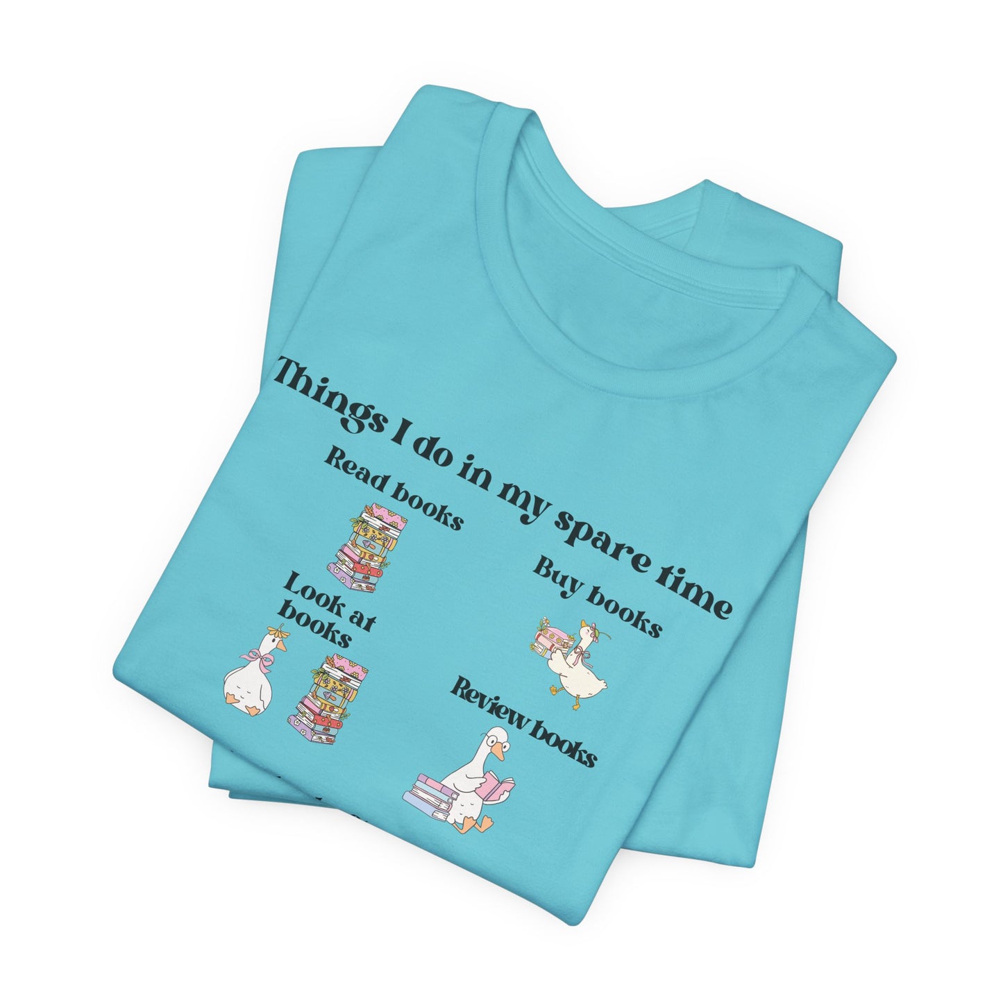 Book Lover T‑Shirt — "Things I Do in My Spare Time" Illustrated Reading Checklist