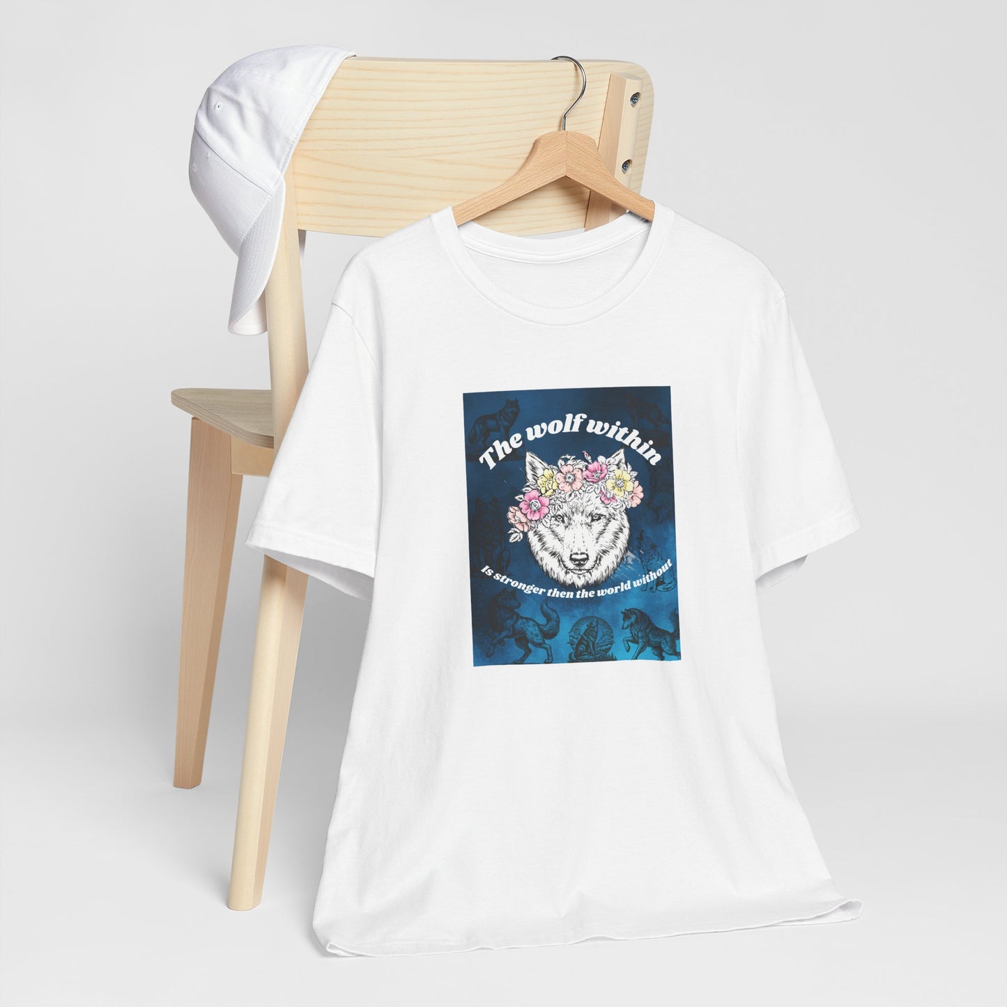 Wolf Within T‑Shirt — 'The wolf within' Floral Wolf Graphic Tee