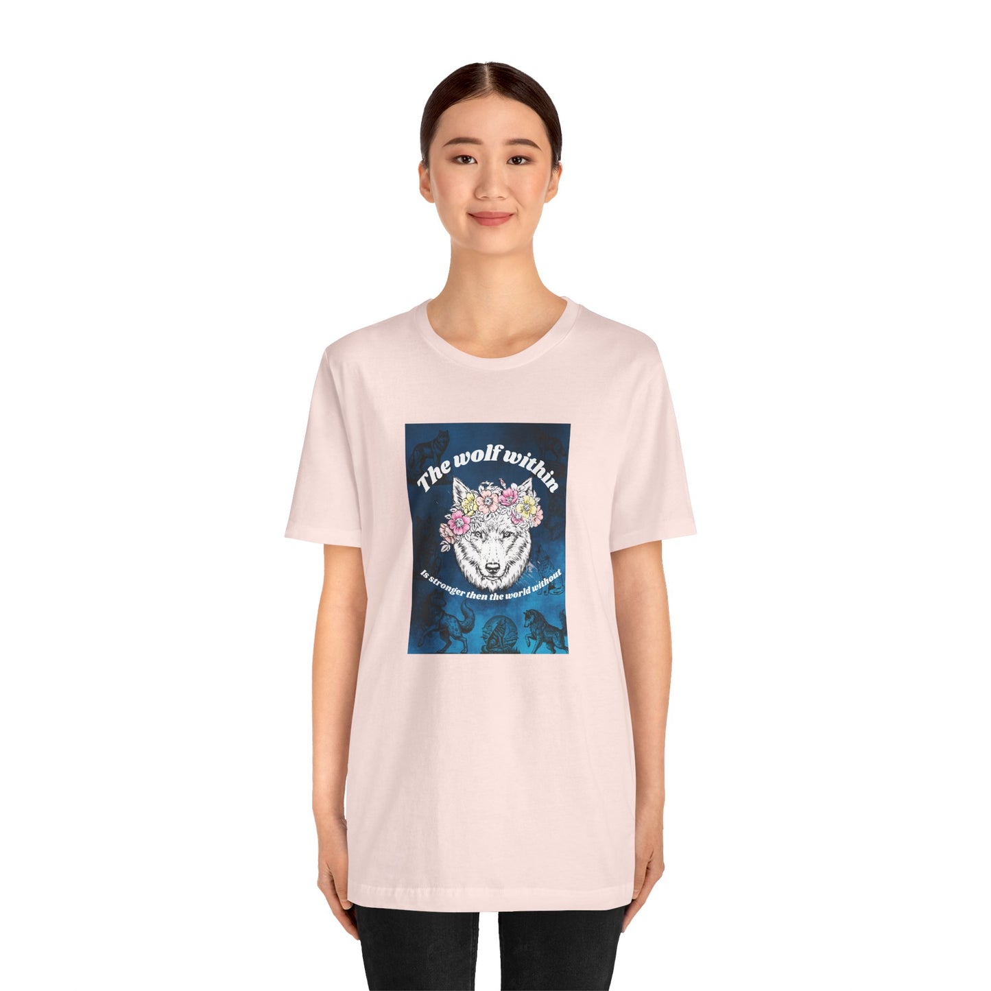 Wolf Within T‑Shirt — 'The wolf within' Floral Wolf Graphic Tee