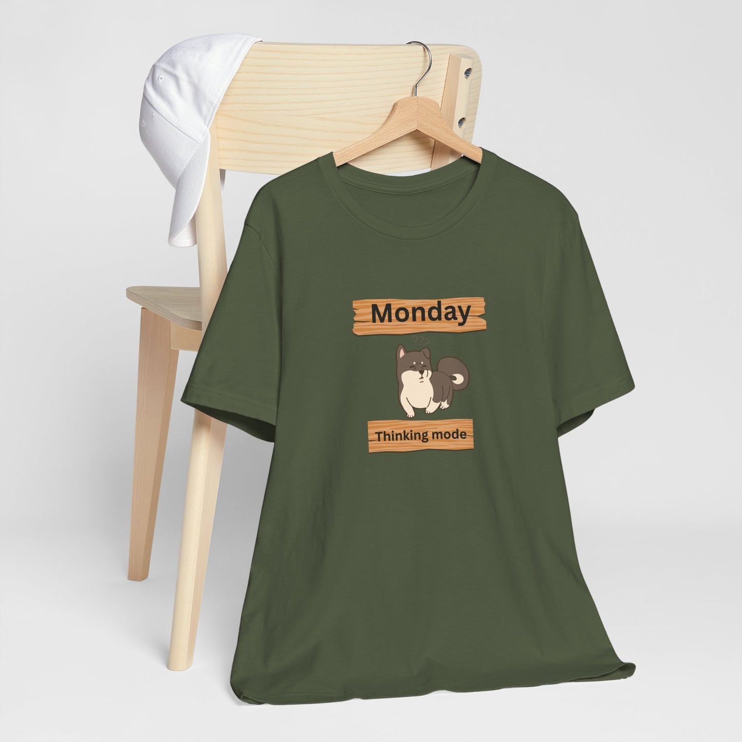 Monday Thinking Mode T-Shirt — Cute Shiba Inu Graphic Tee