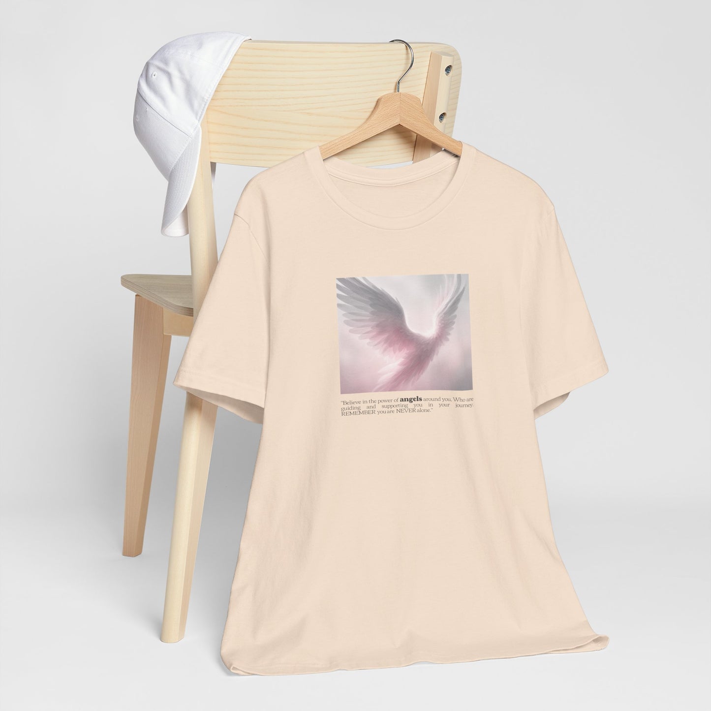 Angel Wings Tee – Soft Pink Guardian Angel Graphic T-Shirt