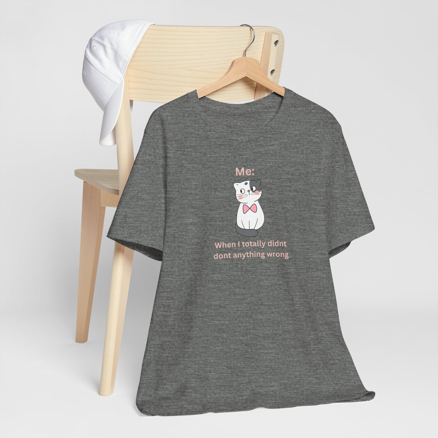 Kawaii Cat Tee — "When I Didn’t Do Anything Wrong" Cute Graphic T-Shirt