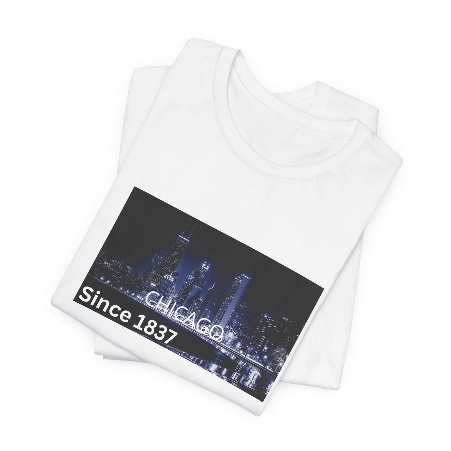 Chicago Skyline T-Shirt — "CHICAGO Since 1837" Nightscape Tee