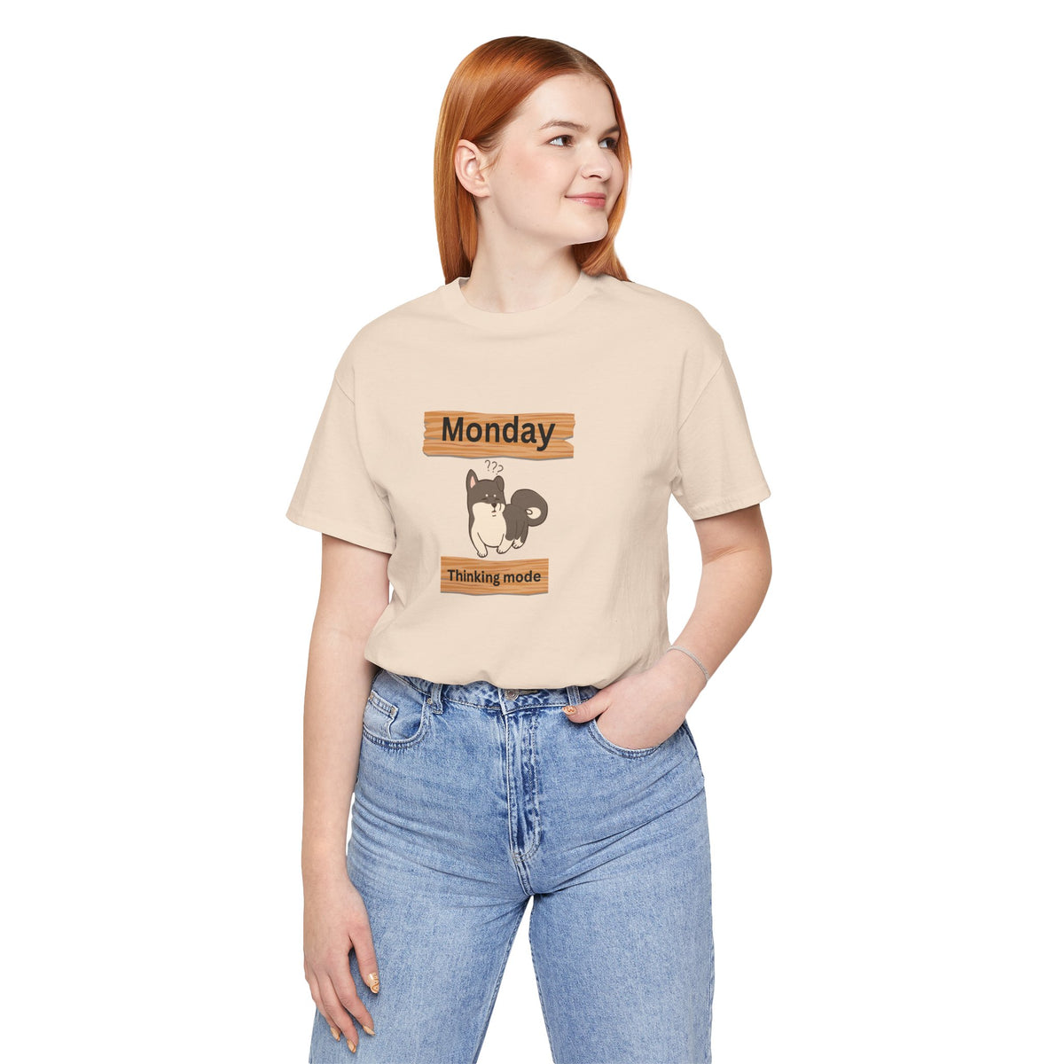 Monday Thinking Mode T-Shirt — Cute Shiba Inu Graphic Tee