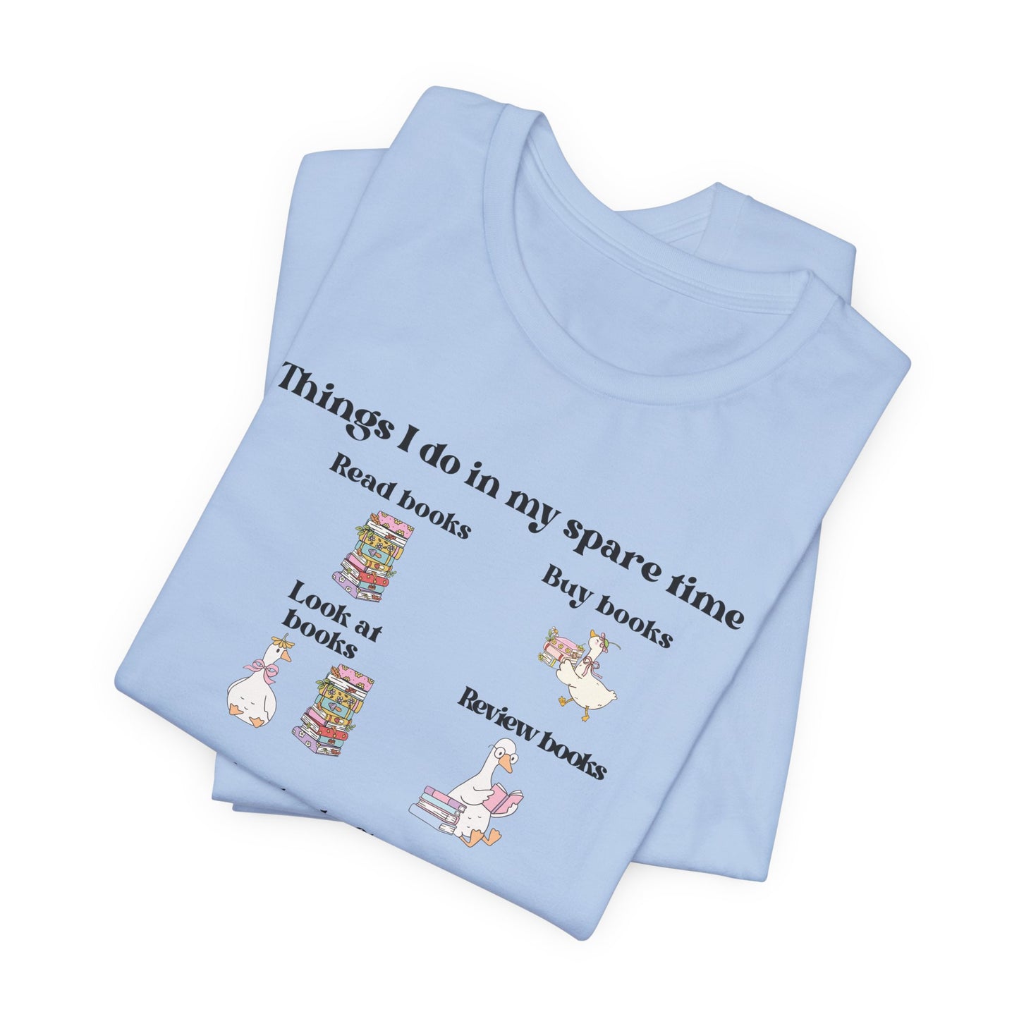 Book Lover T‑Shirt — "Things I Do in My Spare Time" Illustrated Reading Checklist