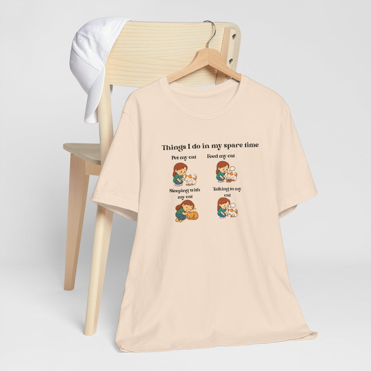 Cat Lover T-Shirt - "Things I Do In My Spare Time" Cute Cat Activities Tee