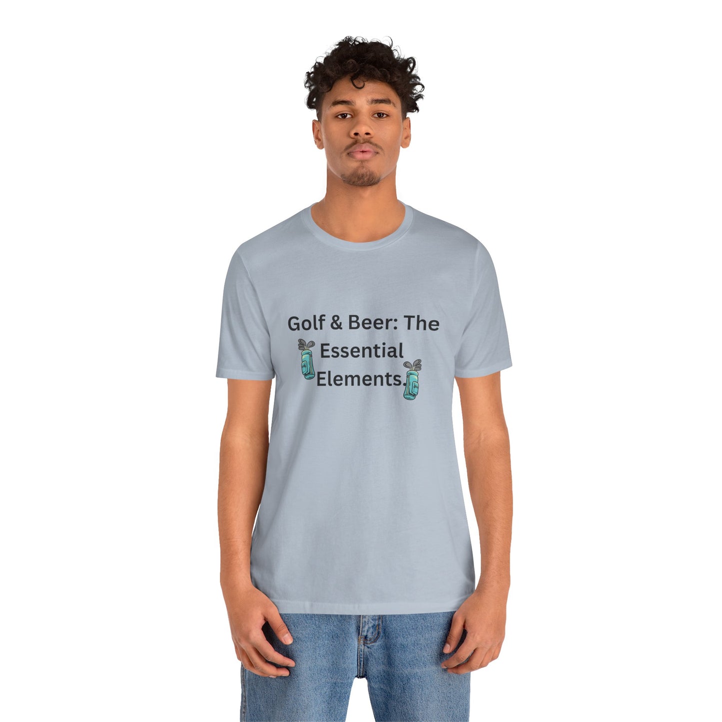 Golf & Beer T-Shirt — "Golf & Beer: The Essential Elements" Casual Graphic Tee for Golfers