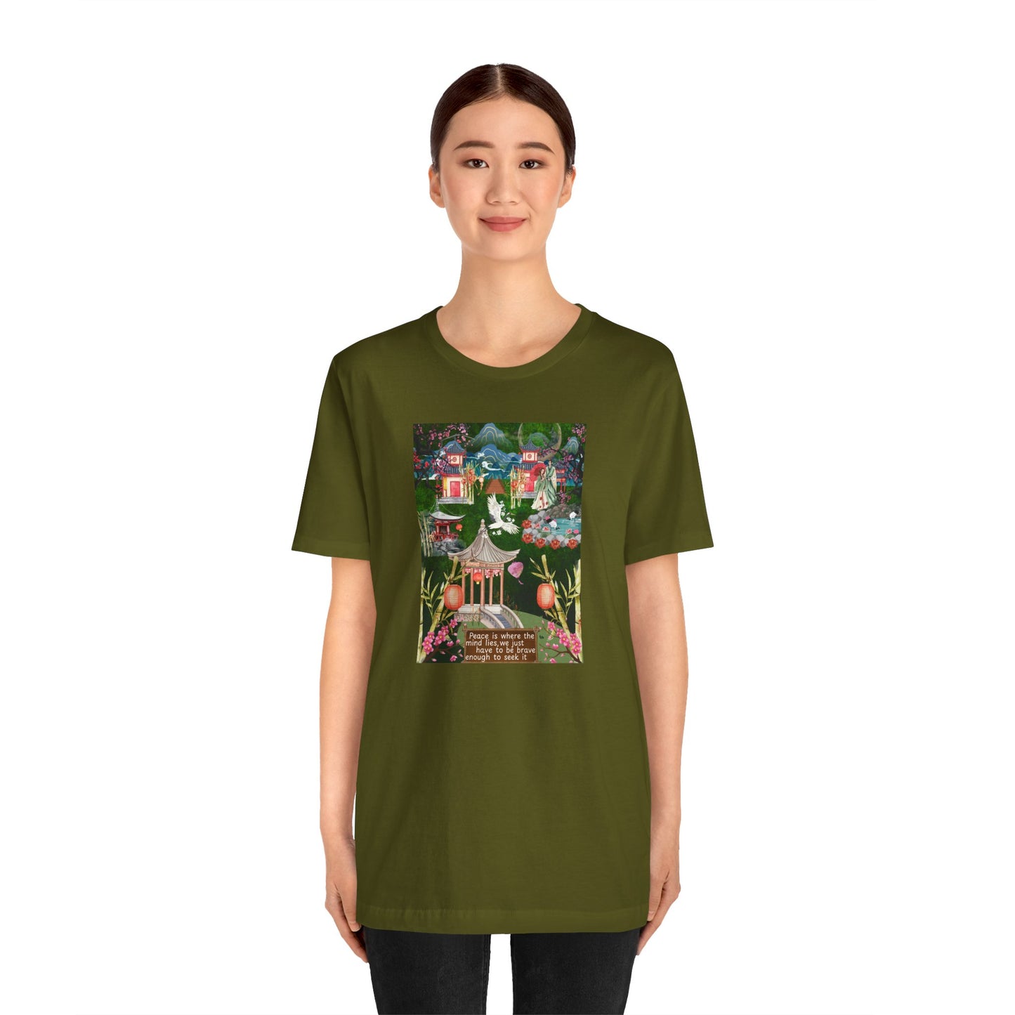 Japanese Garden Graphic Tee — Peaceful Pagoda & Lantern Art T-Shirt