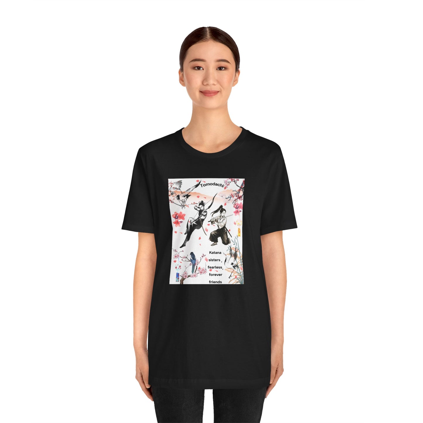 Samurai Cherry Blossom Tee — Katana Warriors Floral Graphic Shirt