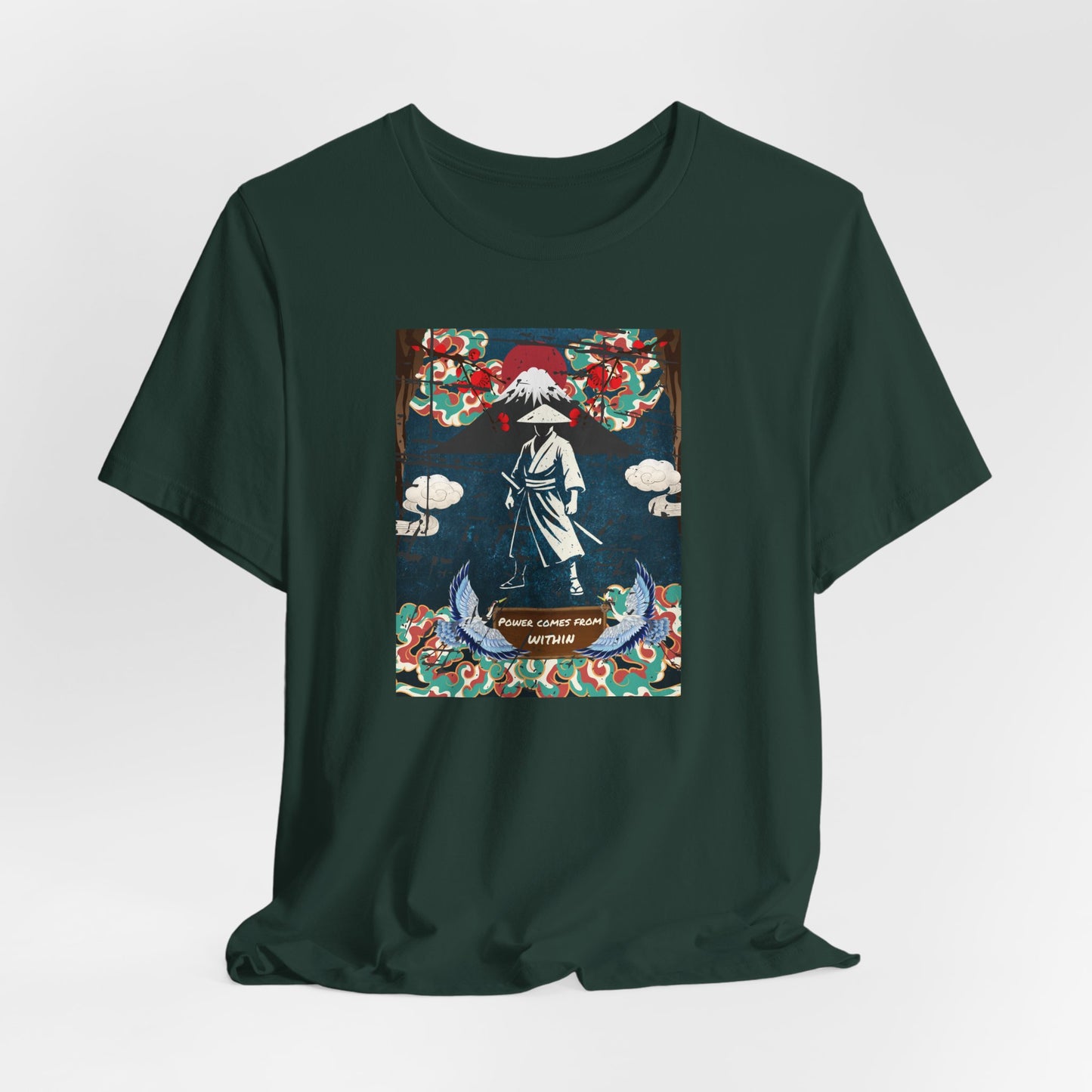 Samurai Sunset Graphic Tee — Vintage Japanese Warrior Illustration T-Shirt