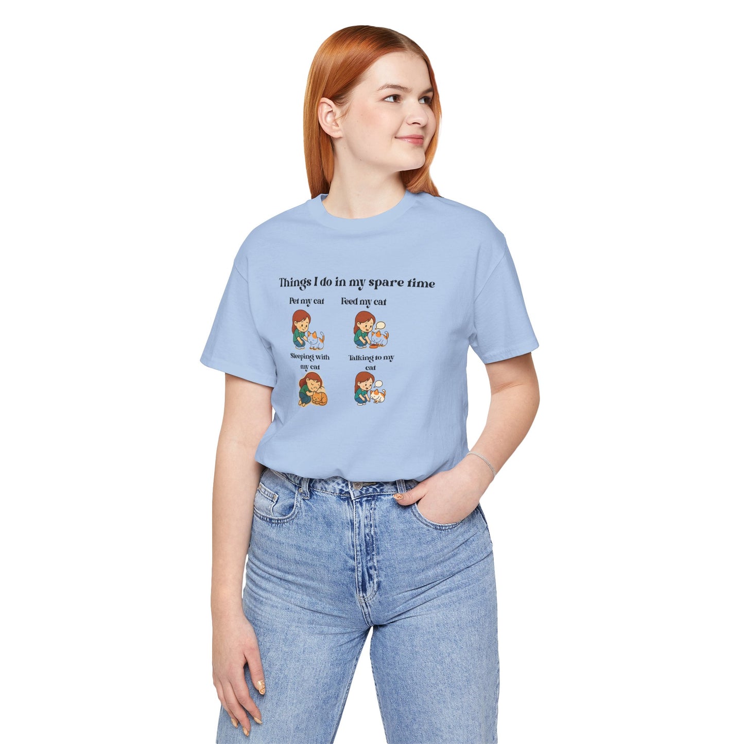 Cat Lover T-Shirt - "Things I Do In My Spare Time" Cute Cat Activities Tee