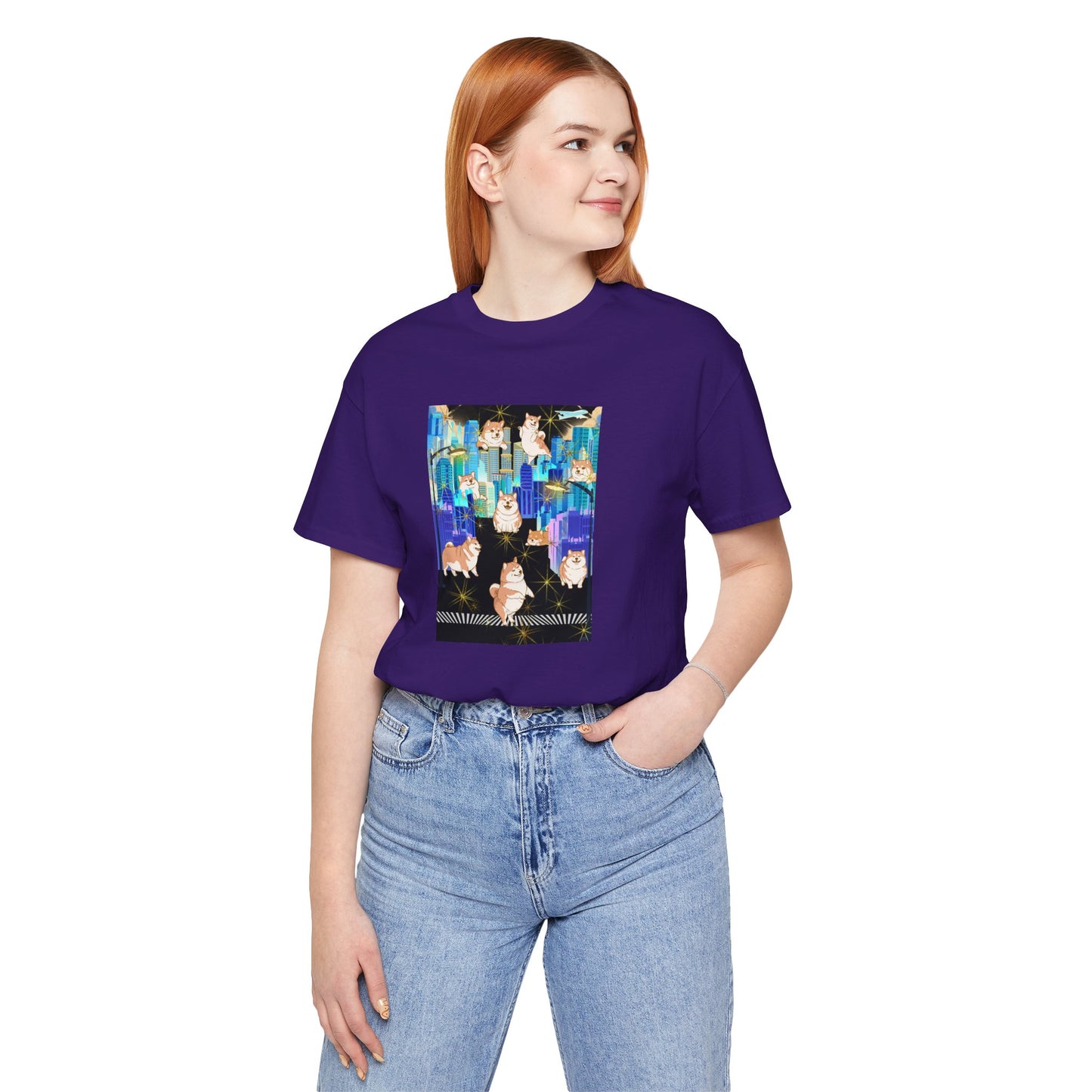 Shiba Inu Cityscape T‑Shirt — One‑of‑a‑Kind Cute Shiba Tee