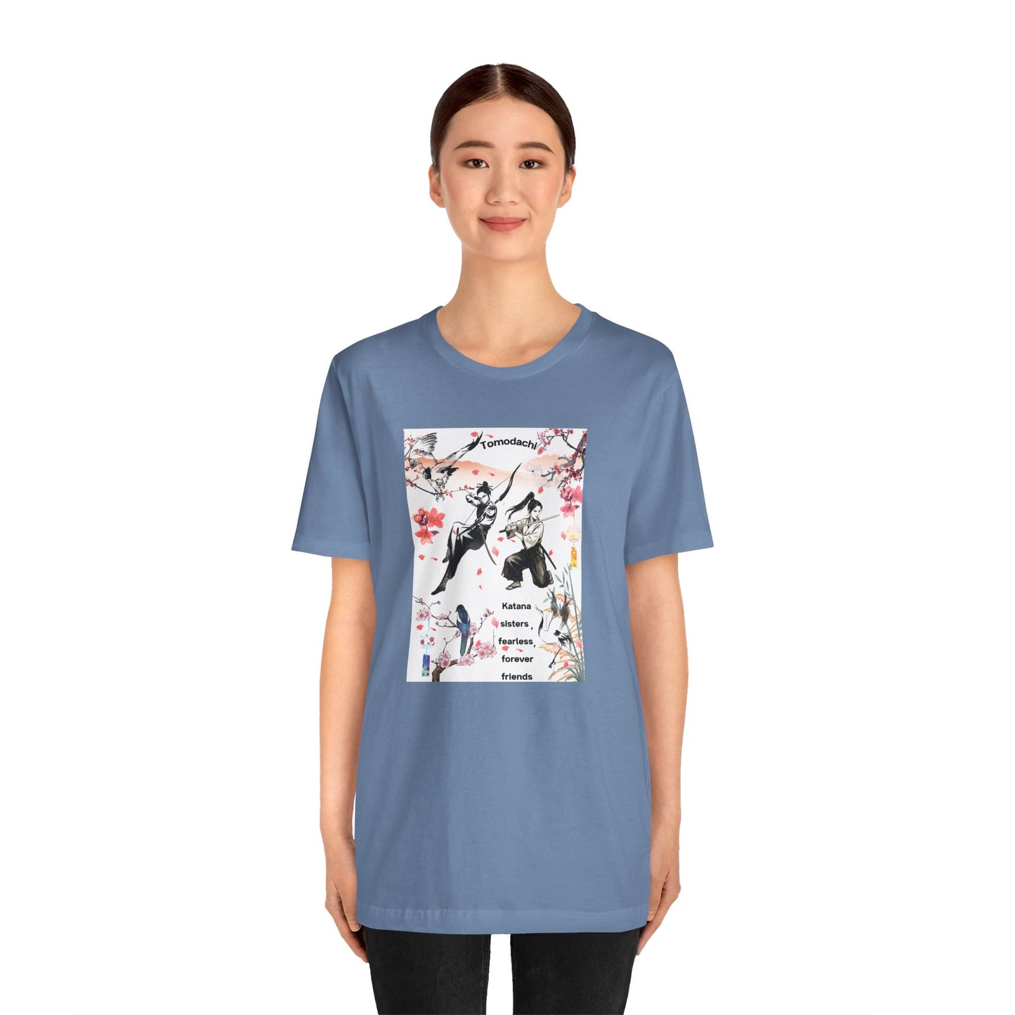 Samurai Cherry Blossom Tee — Katana Warriors Floral Graphic Shirt
