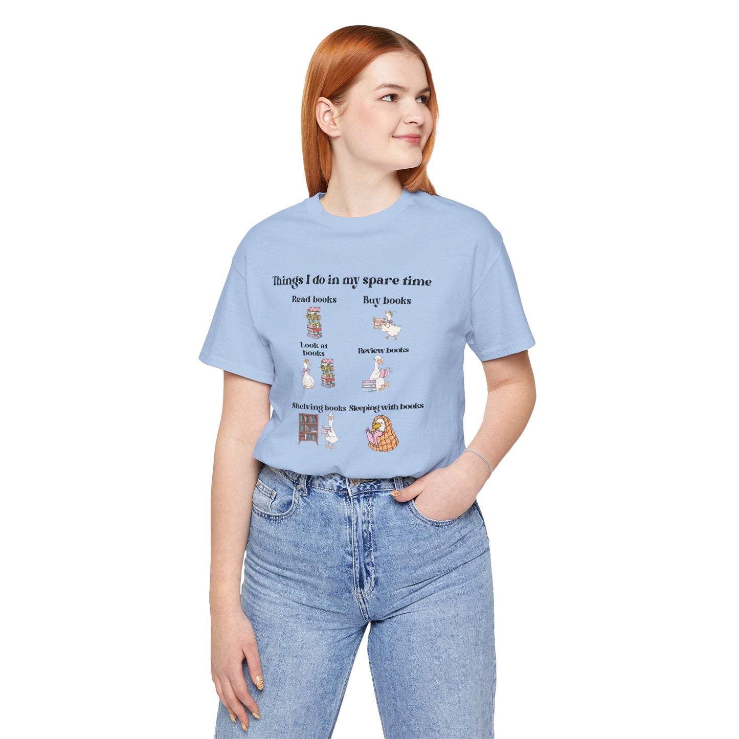 Book Lover T‑Shirt — "Things I Do in My Spare Time" Illustrated Reading Checklist