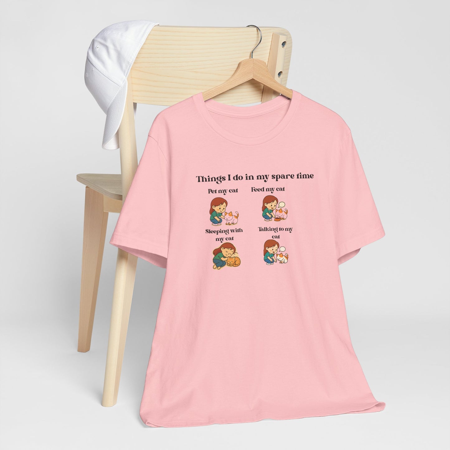Cat Lover T-Shirt - "Things I Do In My Spare Time" Cute Cat Activities Tee