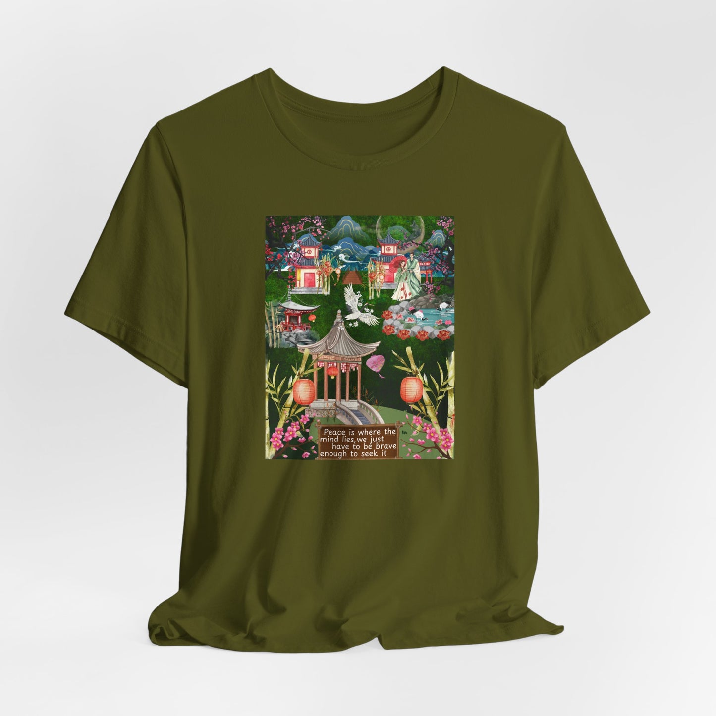 Japanese Garden Graphic Tee — Peaceful Pagoda & Lantern Art T-Shirt