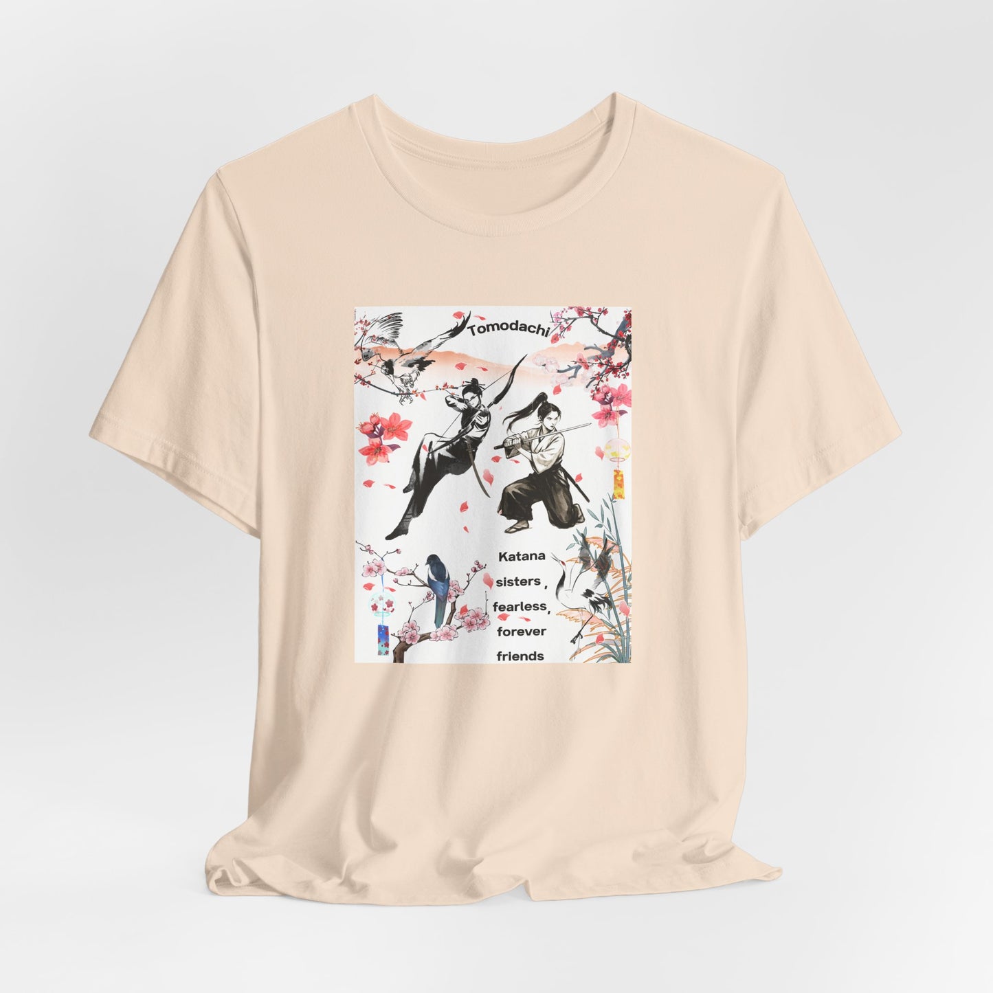 Samurai Cherry Blossom Tee — Katana Warriors Floral Graphic Shirt