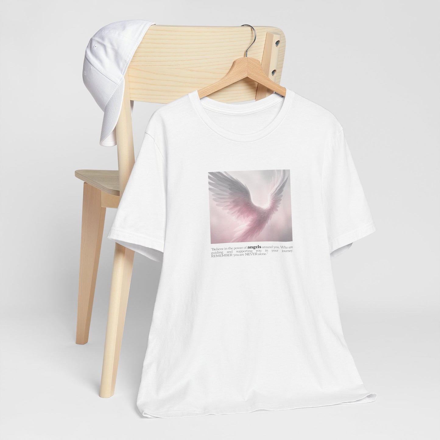 Angel Wings Tee – Soft Pink Guardian Angel Graphic T-Shirt