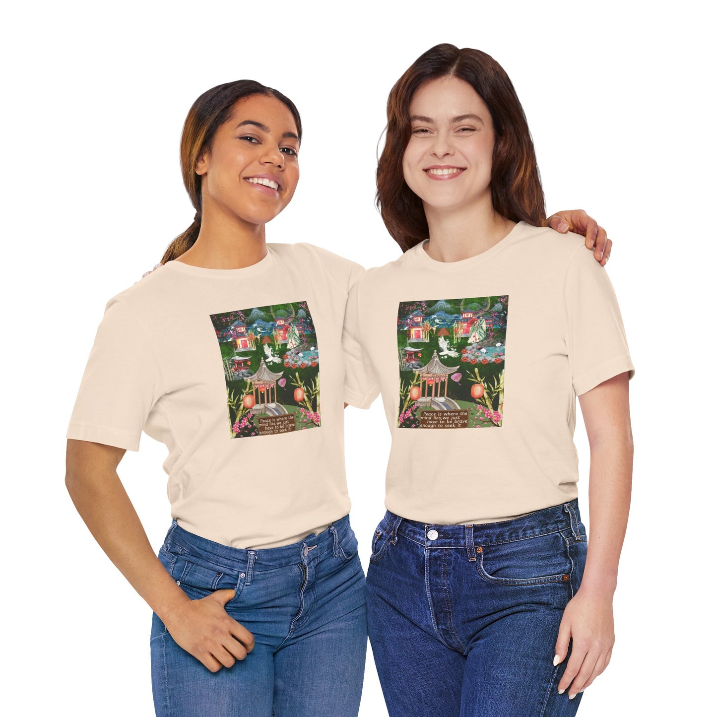 Japanese Garden Graphic Tee — Peaceful Pagoda & Lantern Art T-Shirt