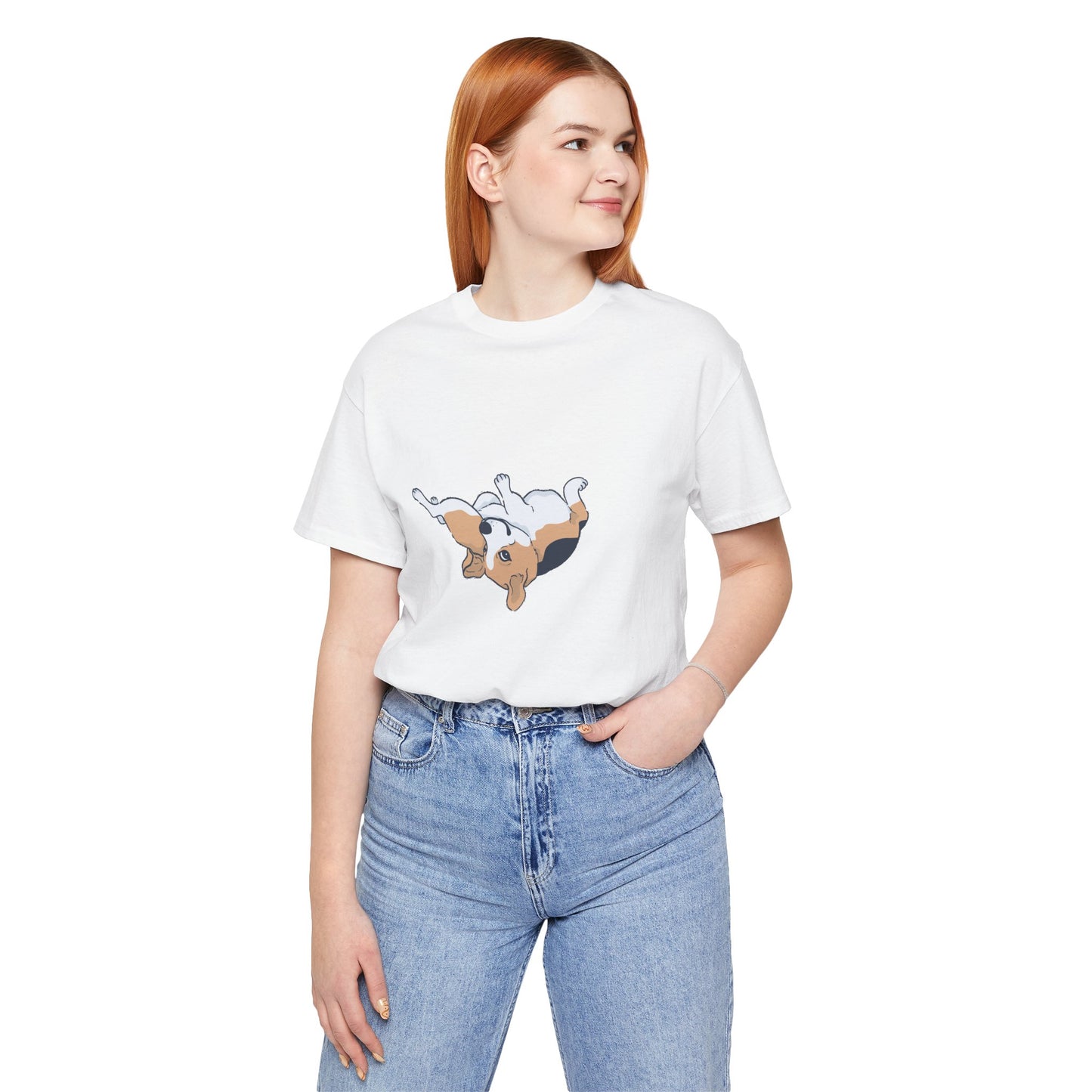 Beagle Rolling Cute Dog Tee — Playful Beagle Graphic T-Shirt