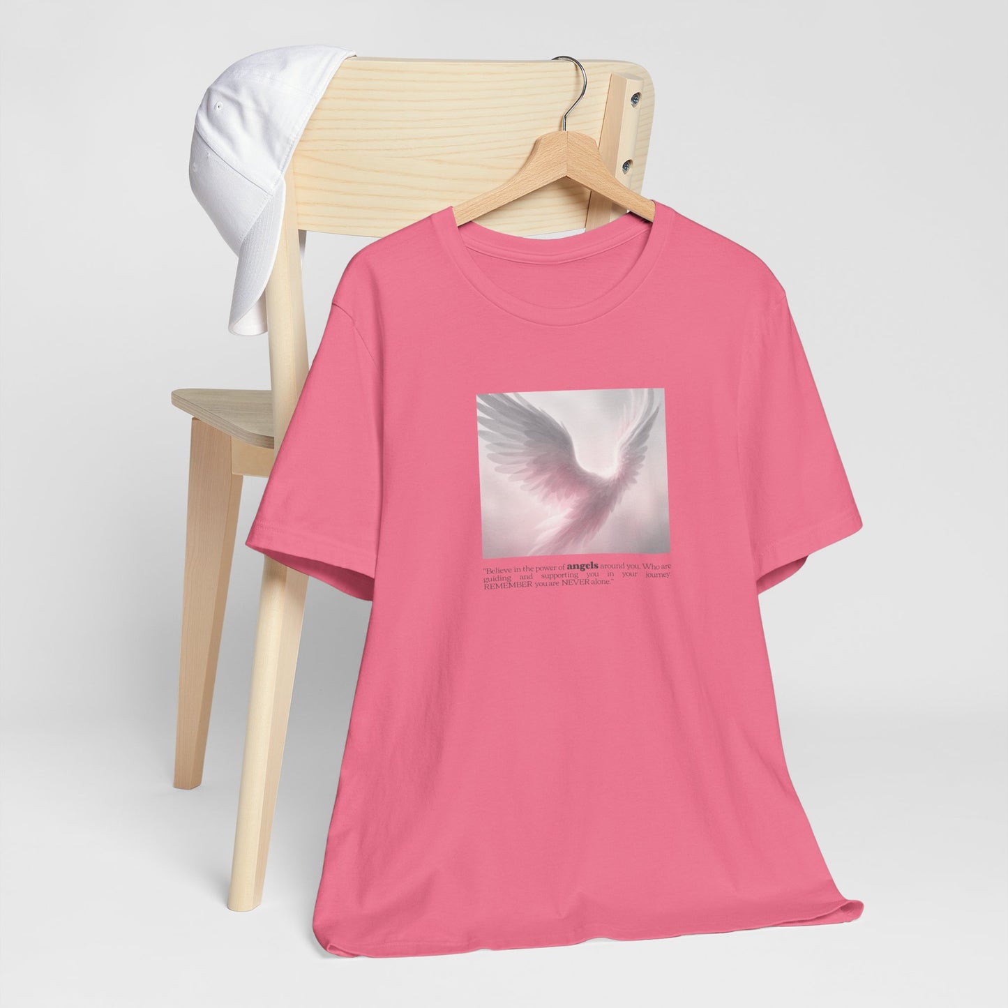 Angel Wings Tee – Soft Pink Guardian Angel Graphic T-Shirt