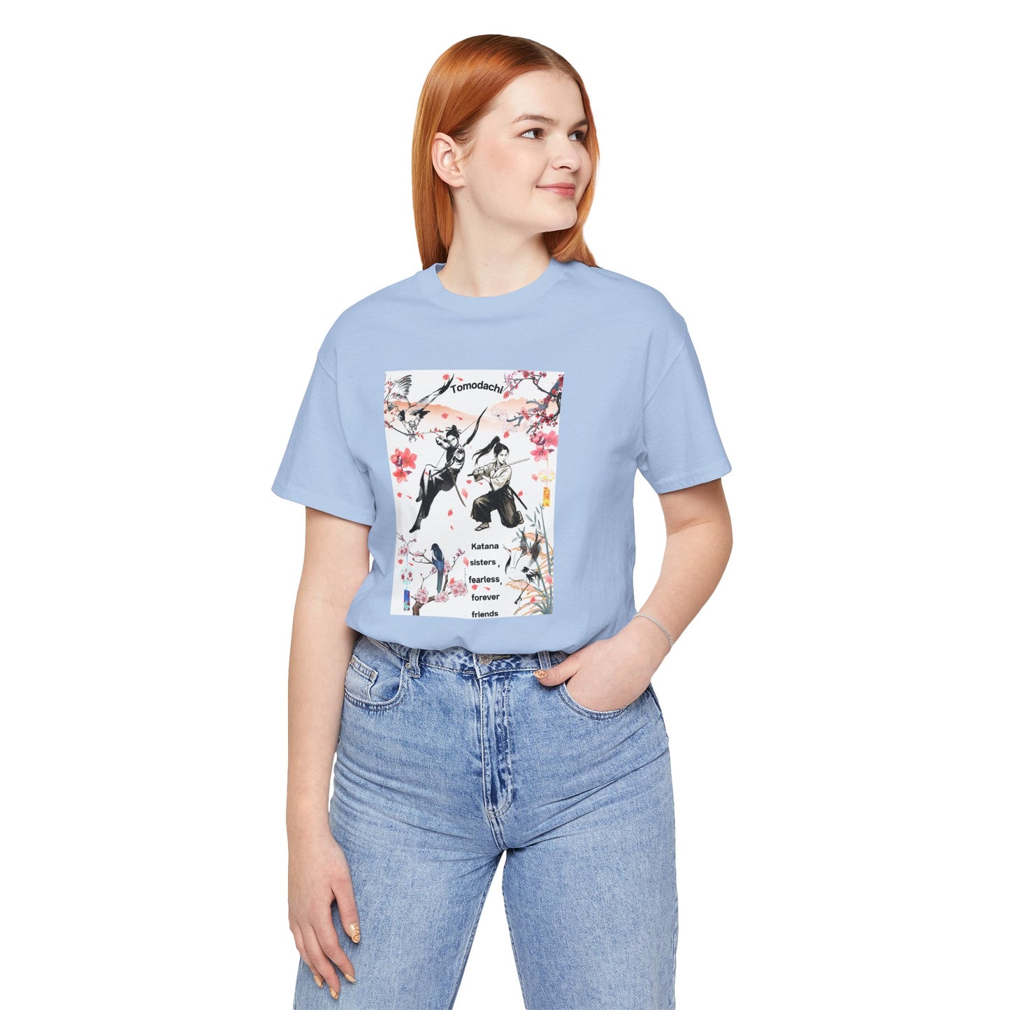 Samurai Cherry Blossom Tee — Katana Warriors Floral Graphic Shirt