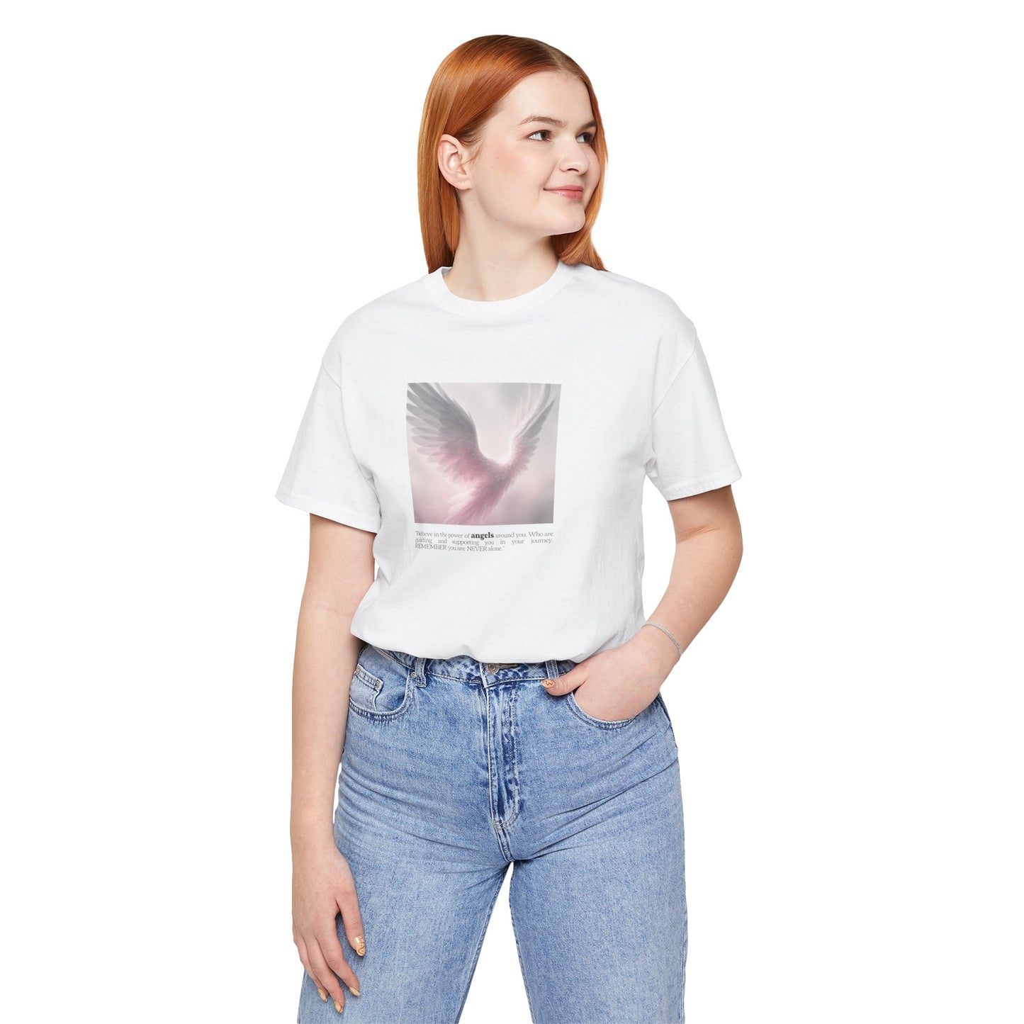 Angel Wings Tee – Soft Pink Guardian Angel Graphic T-Shirt