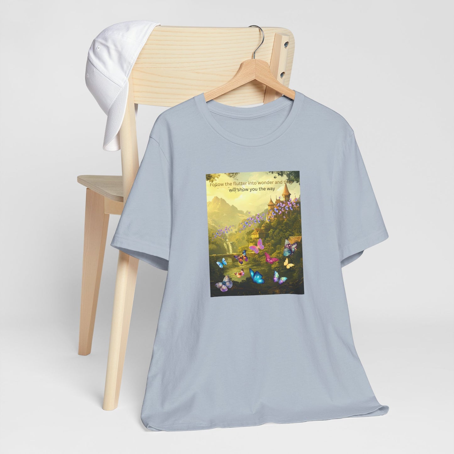 Inspirational Butterfly Tee — "Follow the Path You Were Meant to Walk" Scenic Graphic Shirt