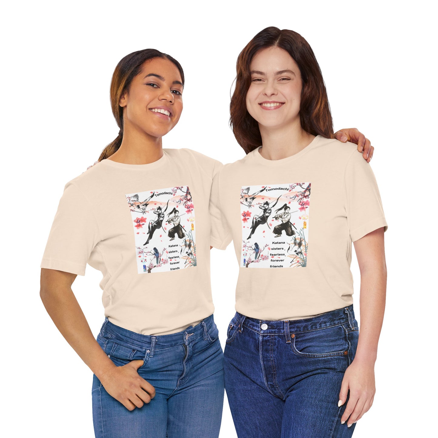 Samurai Cherry Blossom Tee — Katana Warriors Floral Graphic Shirt