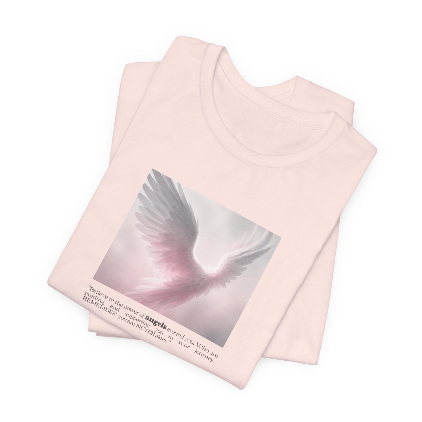 Angel Wings Tee – Soft Pink Guardian Angel Graphic T-Shirt