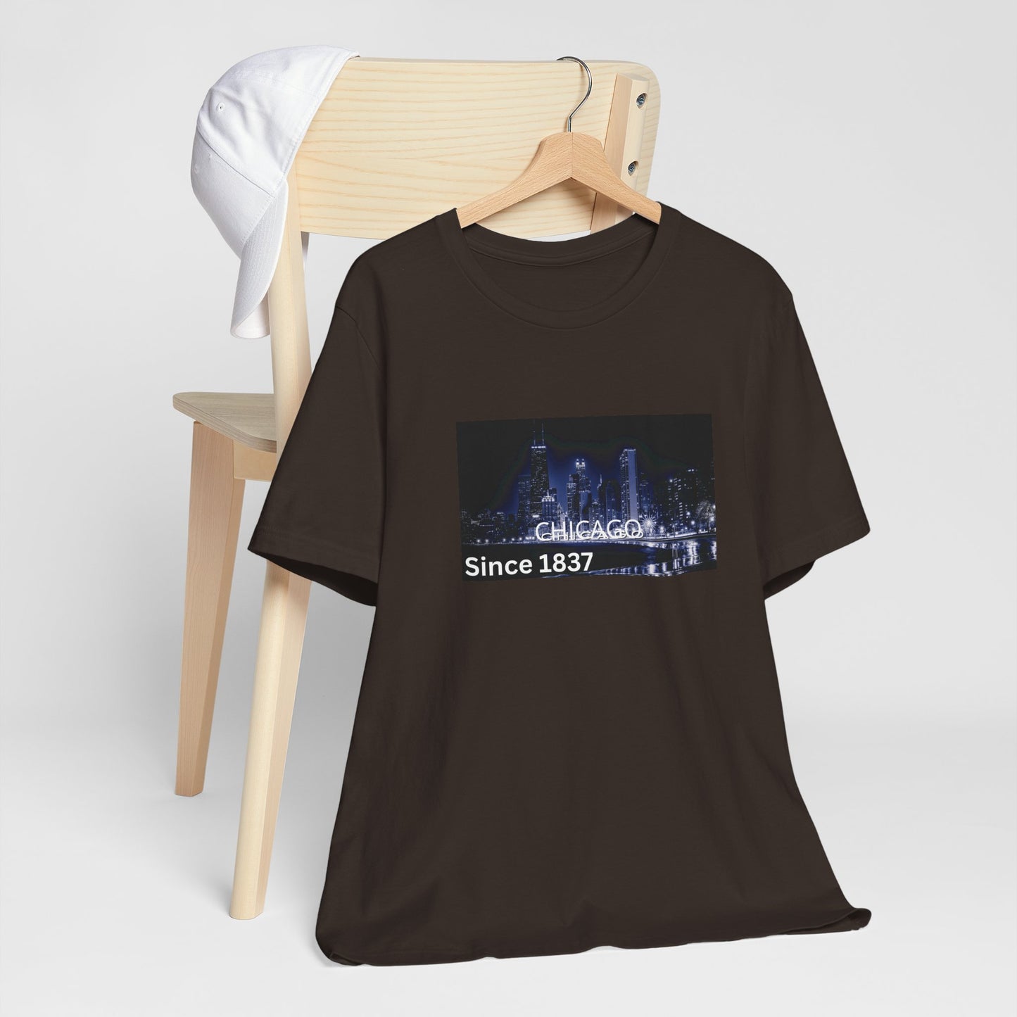 Chicago Skyline T-Shirt — "CHICAGO Since 1837" Nightscape Tee