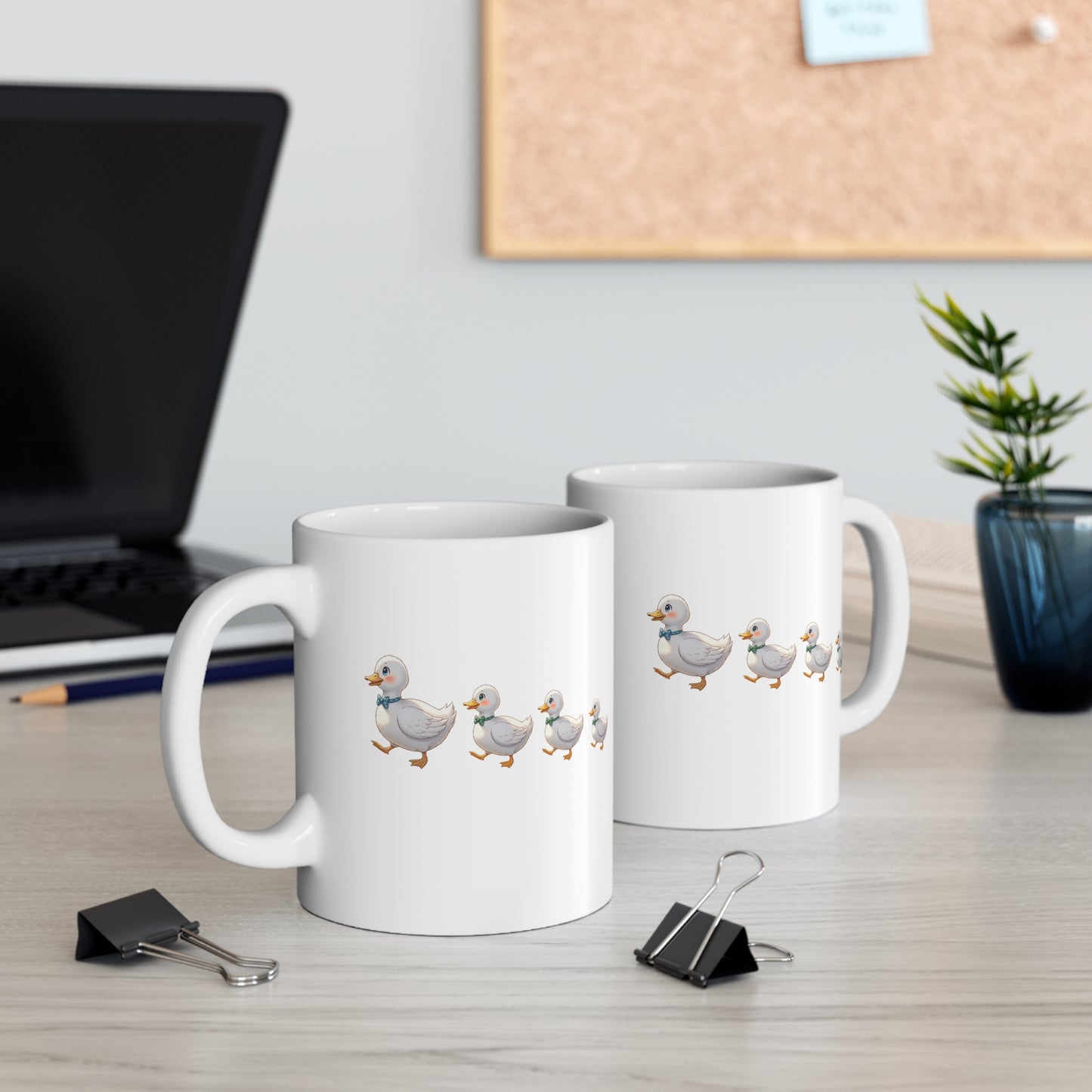 Duck Family 11oz Ceramic Mug — Cute Mom and Ducklings Coffee Cup