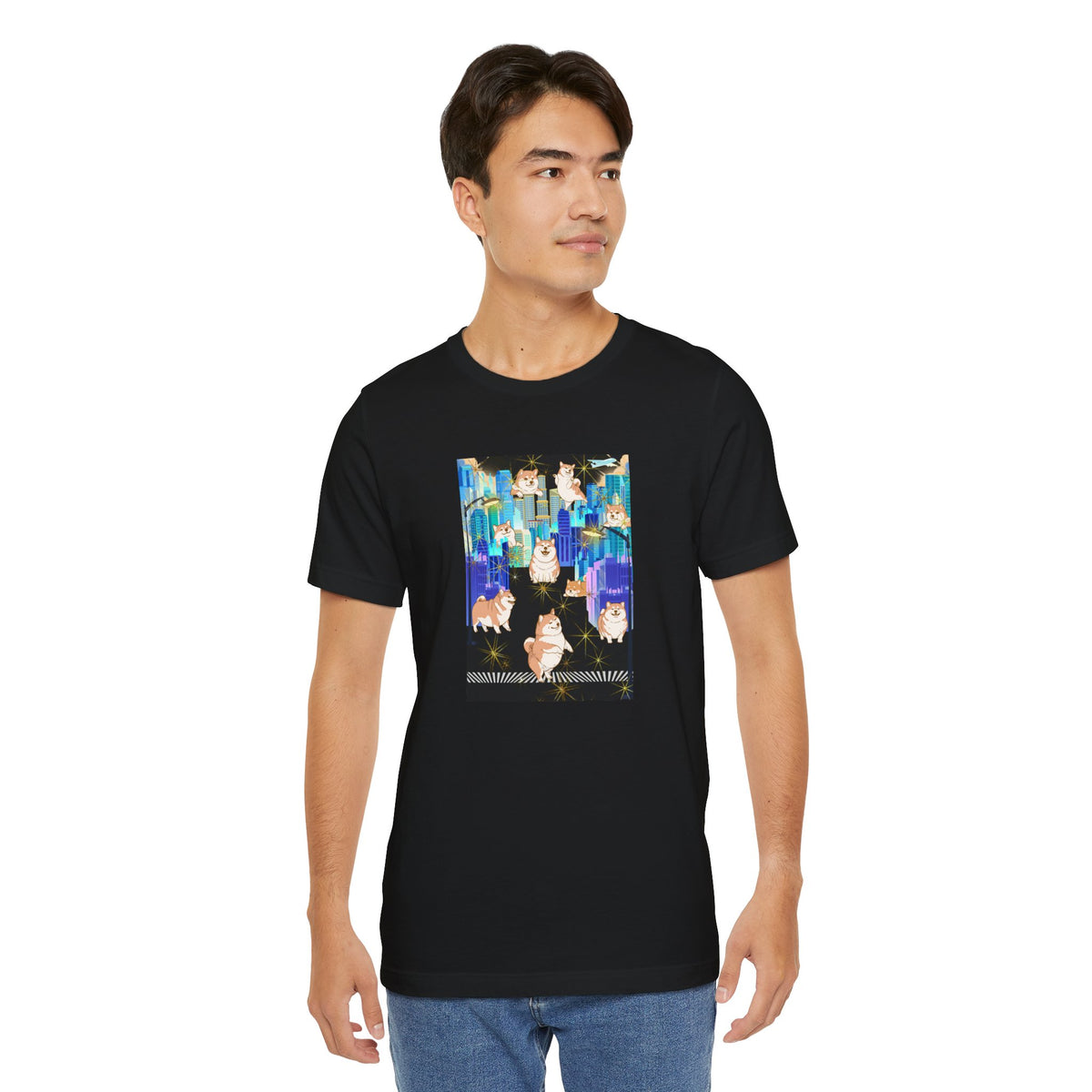 Shiba Inu Cityscape T‑Shirt — One‑of‑a‑Kind Cute Shiba Tee