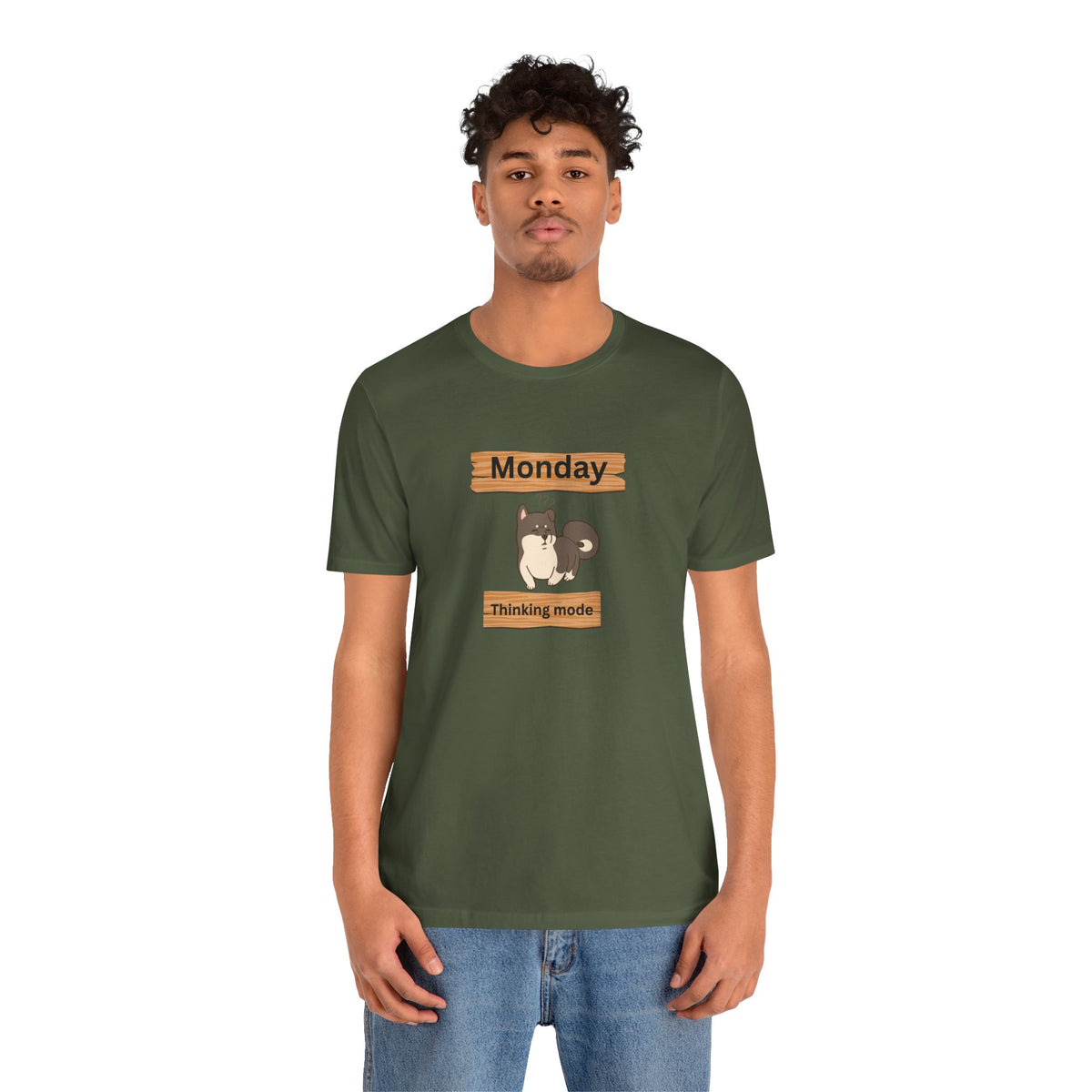 Monday Thinking Mode T-Shirt — Cute Shiba Inu Graphic Tee