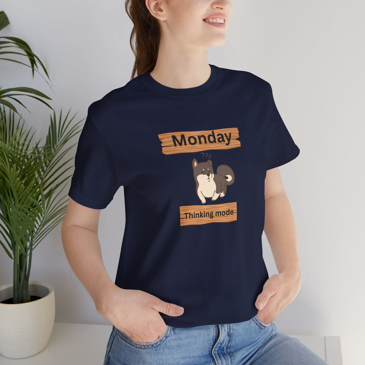 Monday Thinking Mode T-Shirt — Cute Shiba Inu Graphic Tee