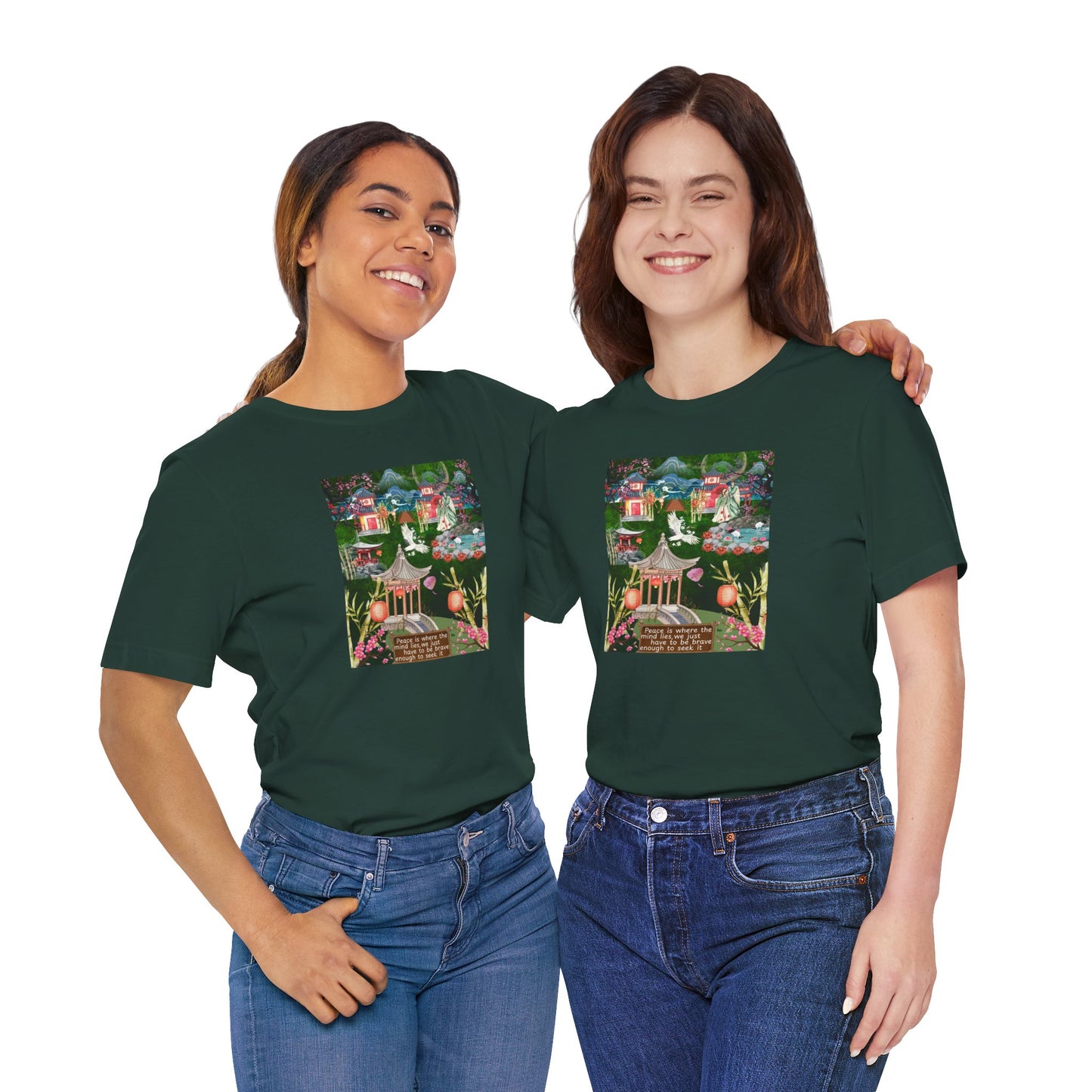 Japanese Garden Graphic Tee — Peaceful Pagoda & Lantern Art T-Shirt