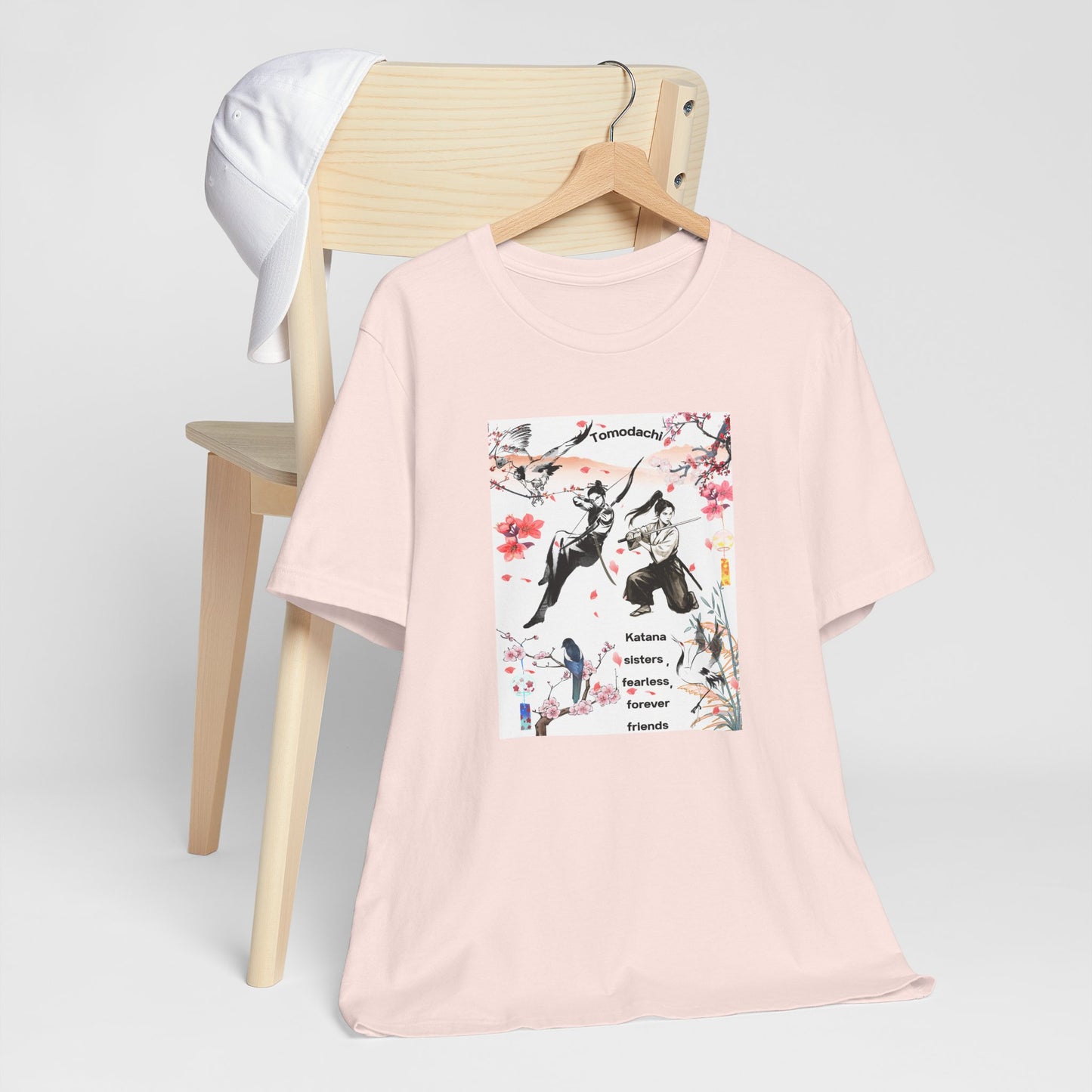 Samurai Cherry Blossom Tee — Katana Warriors Floral Graphic Shirt