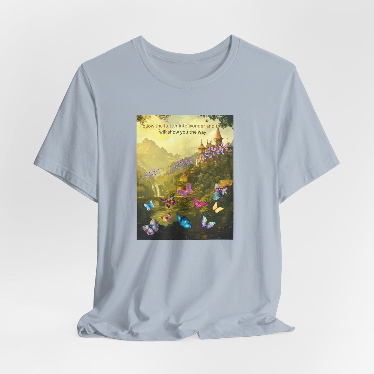 Inspirational Butterfly Tee — "Follow the Path You Were Meant to Walk" Scenic Graphic Shirt